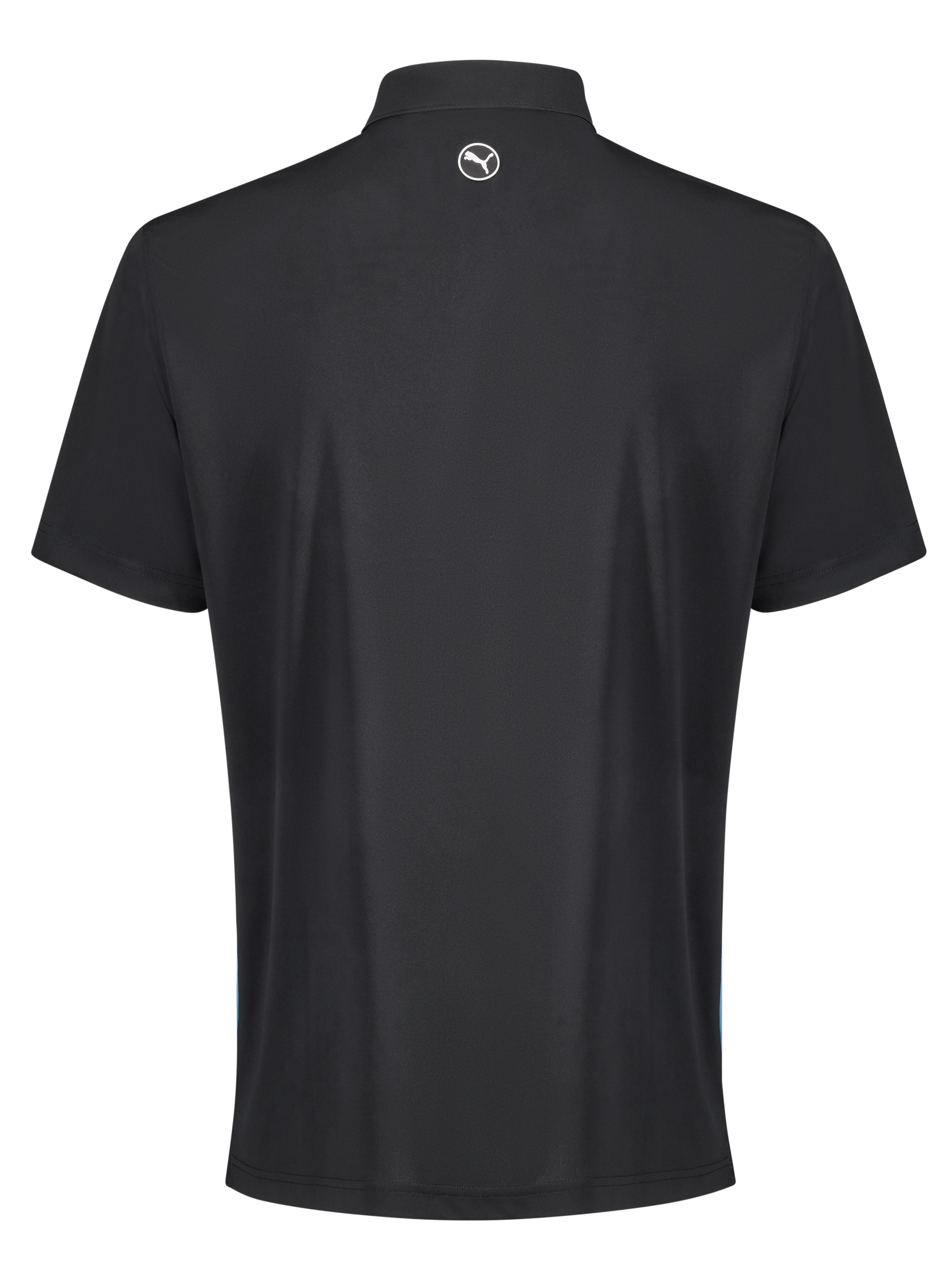 Golf-Poloshirt Herren, Pure Colorblock - black / Aqua Blue / white, S