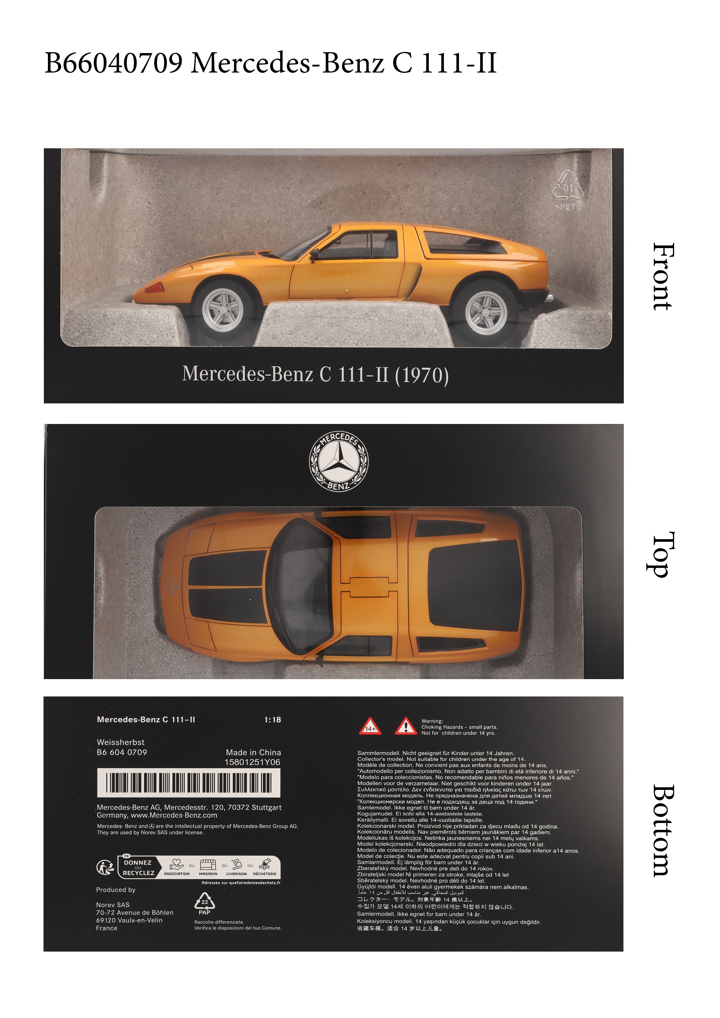 Experimentalfahrzeug C 111 / II (1970) - weißherbst, Norev, 1:18