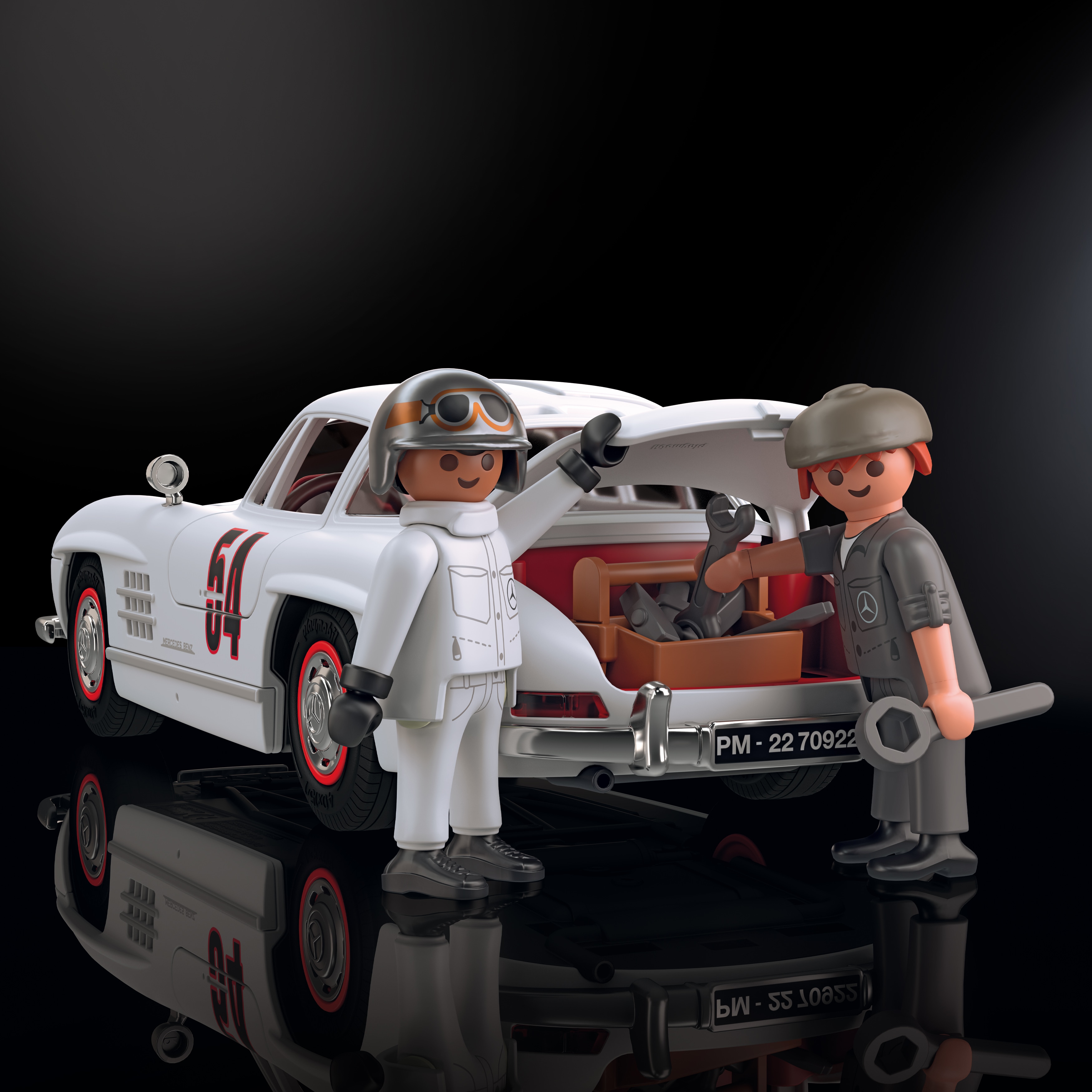 300 SL Coupé (1954-1957) W 198, playmobil-Set - weiß, playmobil, 1:18 300 SL Coupé (1954-1957) W 198, playmobil-Set - weiß, playmobil, 1:18