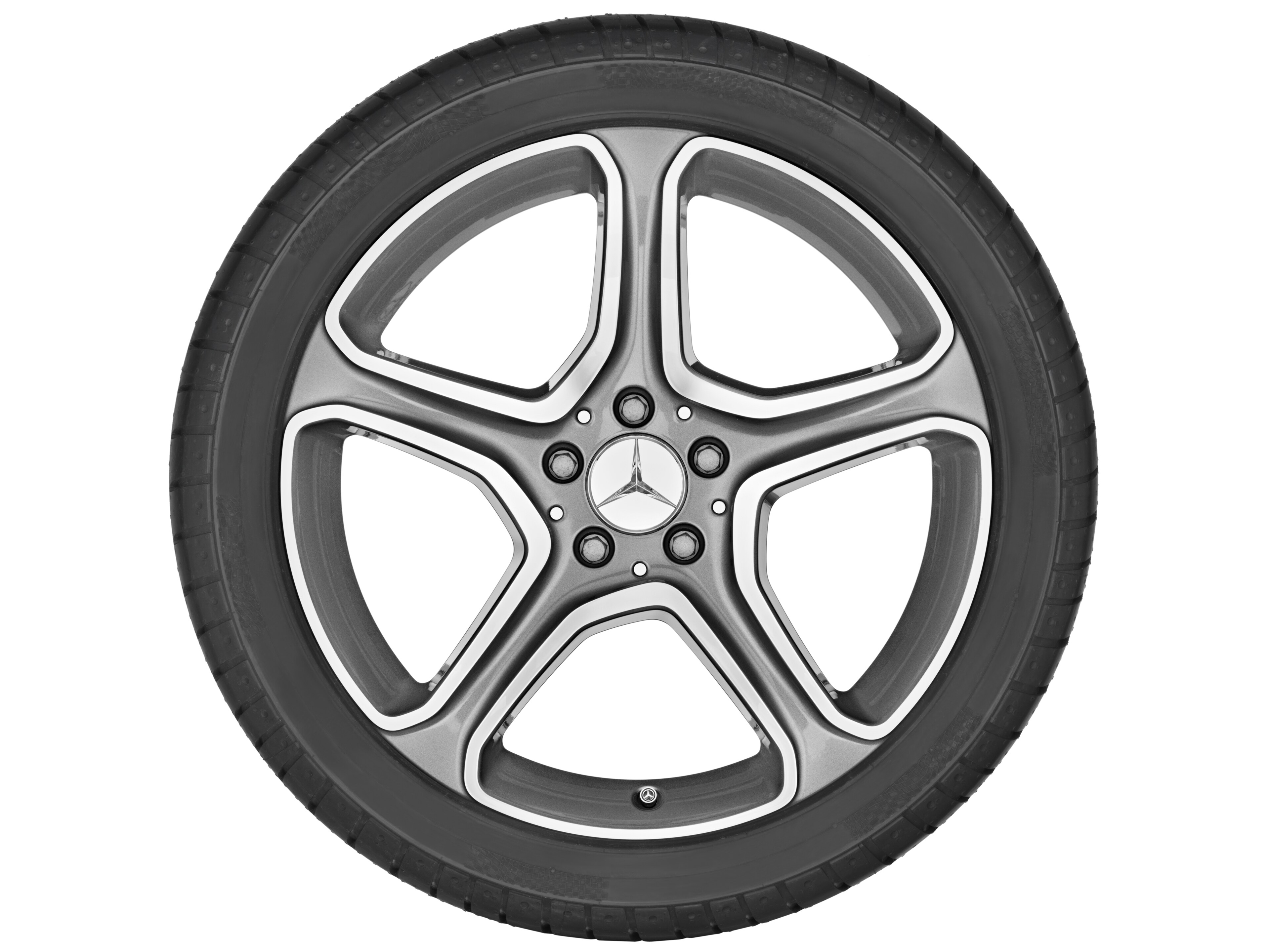 5-Speichen-Rad, 48,3 cm (19 Zoll) - 8,5 J x 19 ET 52, grau Himalaya, glanzgedreht