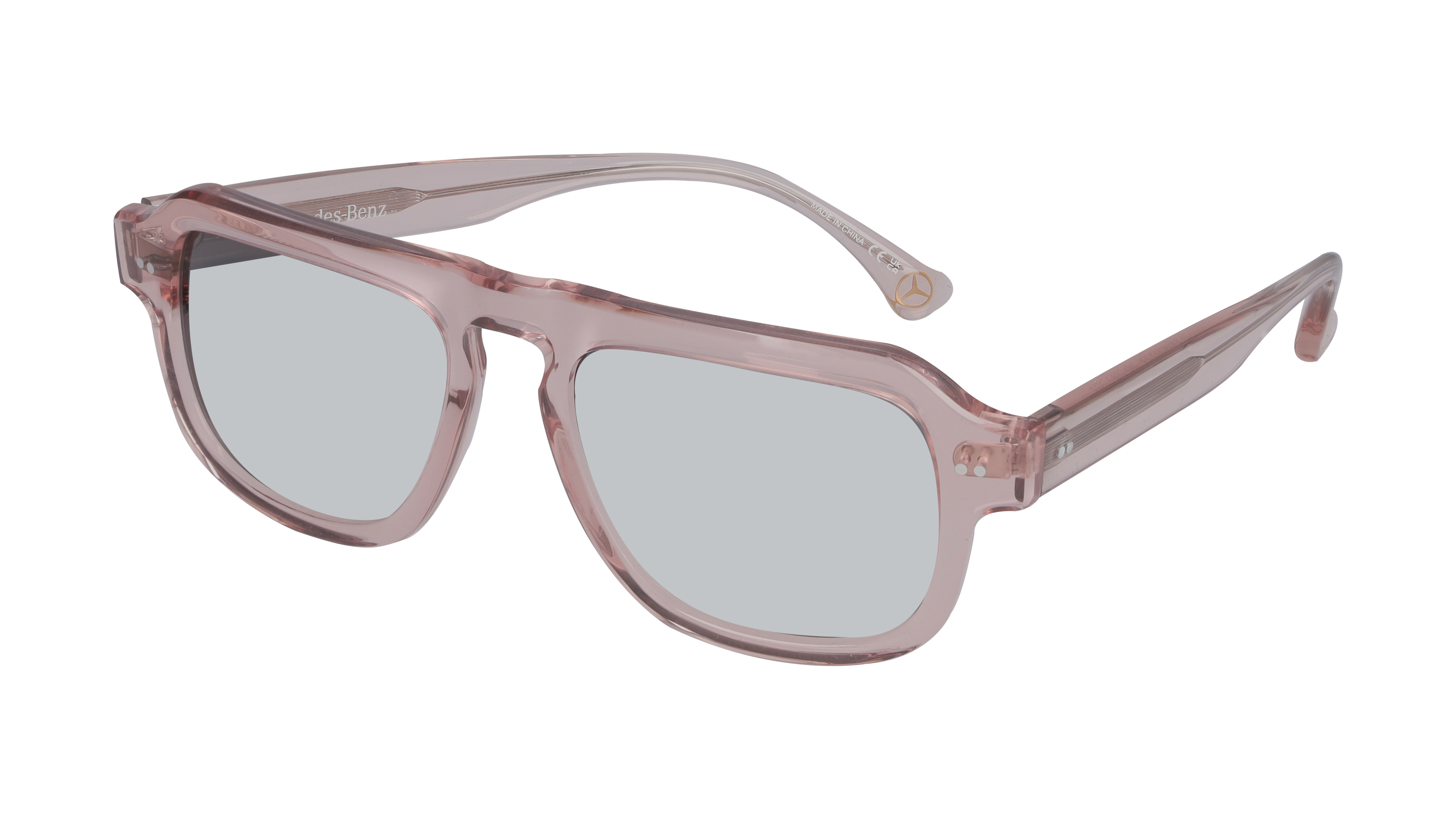 Sonnenbrille, Unisex - roségold / bronzefarben, Acetat, transparent