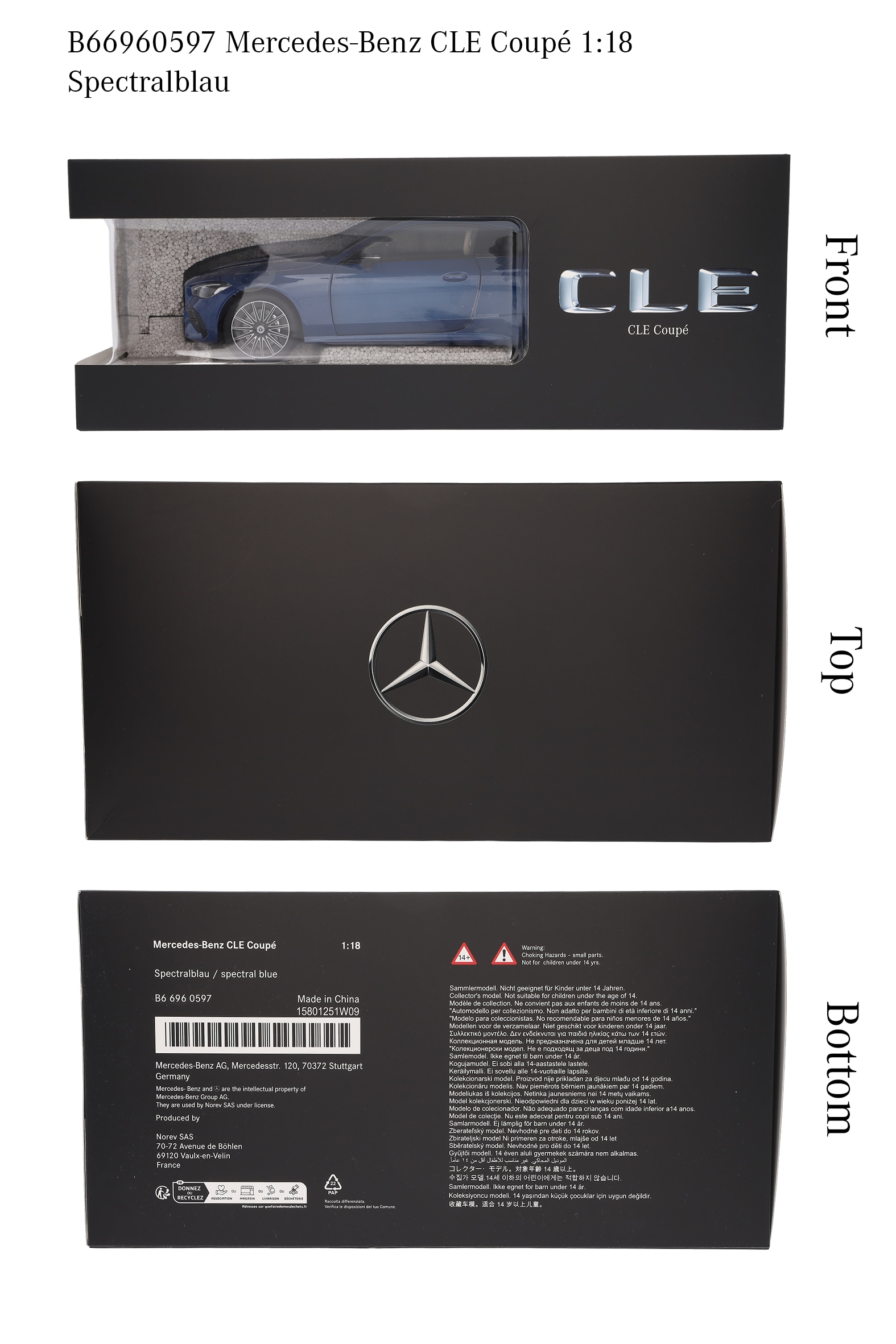 CLE Coupé, AMG Line, C236 - spektralblau, Norev, 1:18 CLE Coupé, AMG Line, C236 - spektralblau, Norev, 1:18