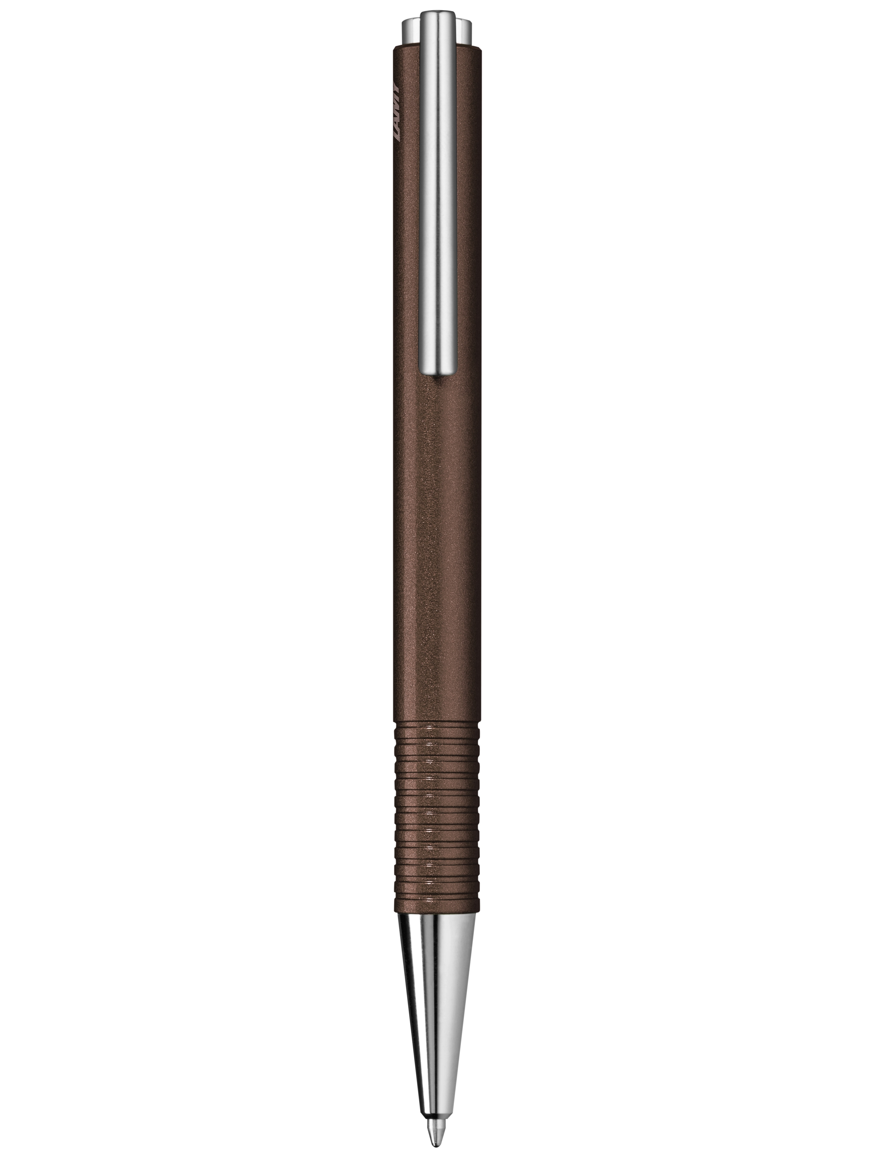 Kugelschreiber, LAMY logo - orientbraun / silberfarben, Kunststoff / Edelstahl