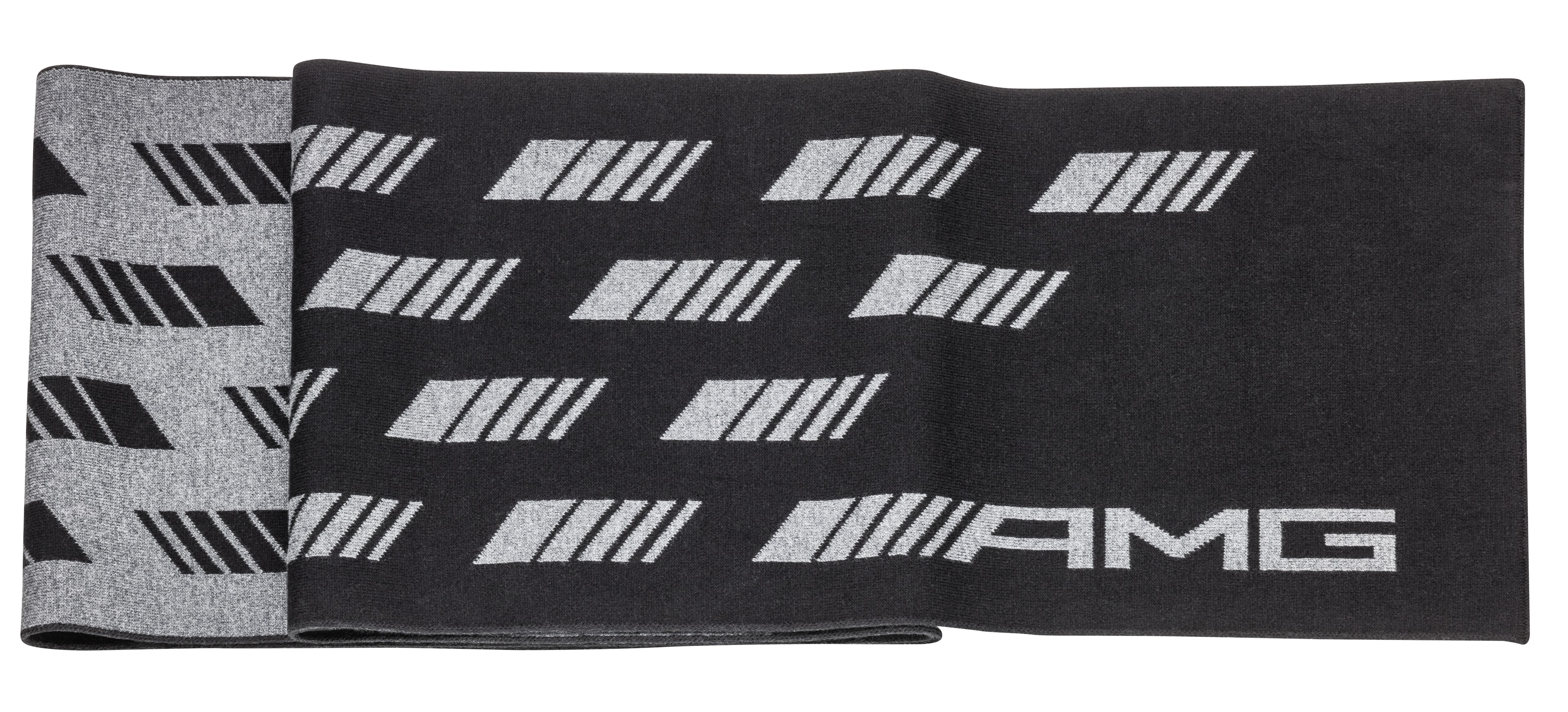 AMG Strickschal, Unisex - schwarz, Baumwolle (Bio) / Wolle (Merinowolle) / Polyamid