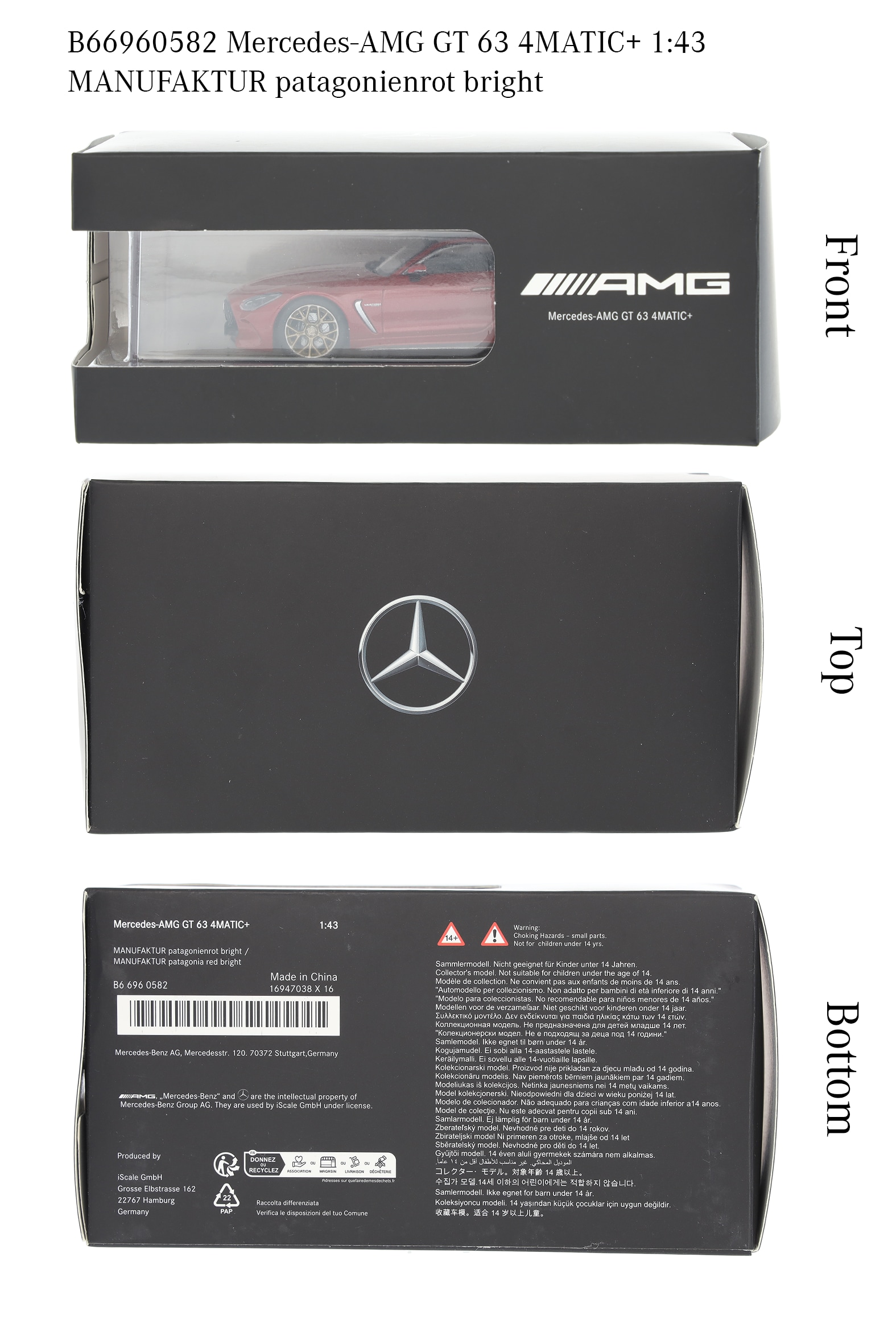 Mercedes-AMG GT 63, C192 - MANUFAKTUR patagonienrot metallic, iScale, 1:43 Mercedes-AMG GT 63, C192 - MANUFAKTUR patagonienrot metallic, iScale, 1:43