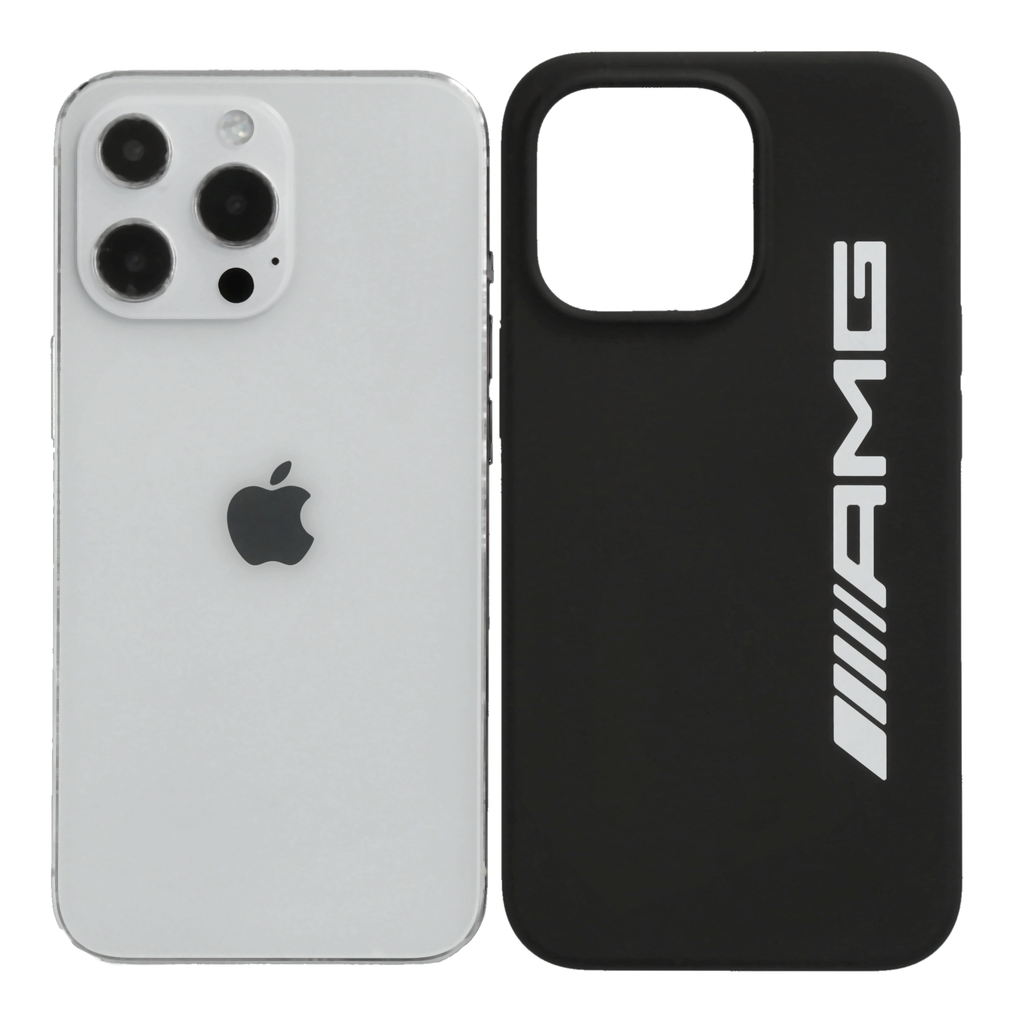 AMG Hülle für iPhone® 13 Pro - schwarz, Polycarbonat / Silikon / Mikrofaser