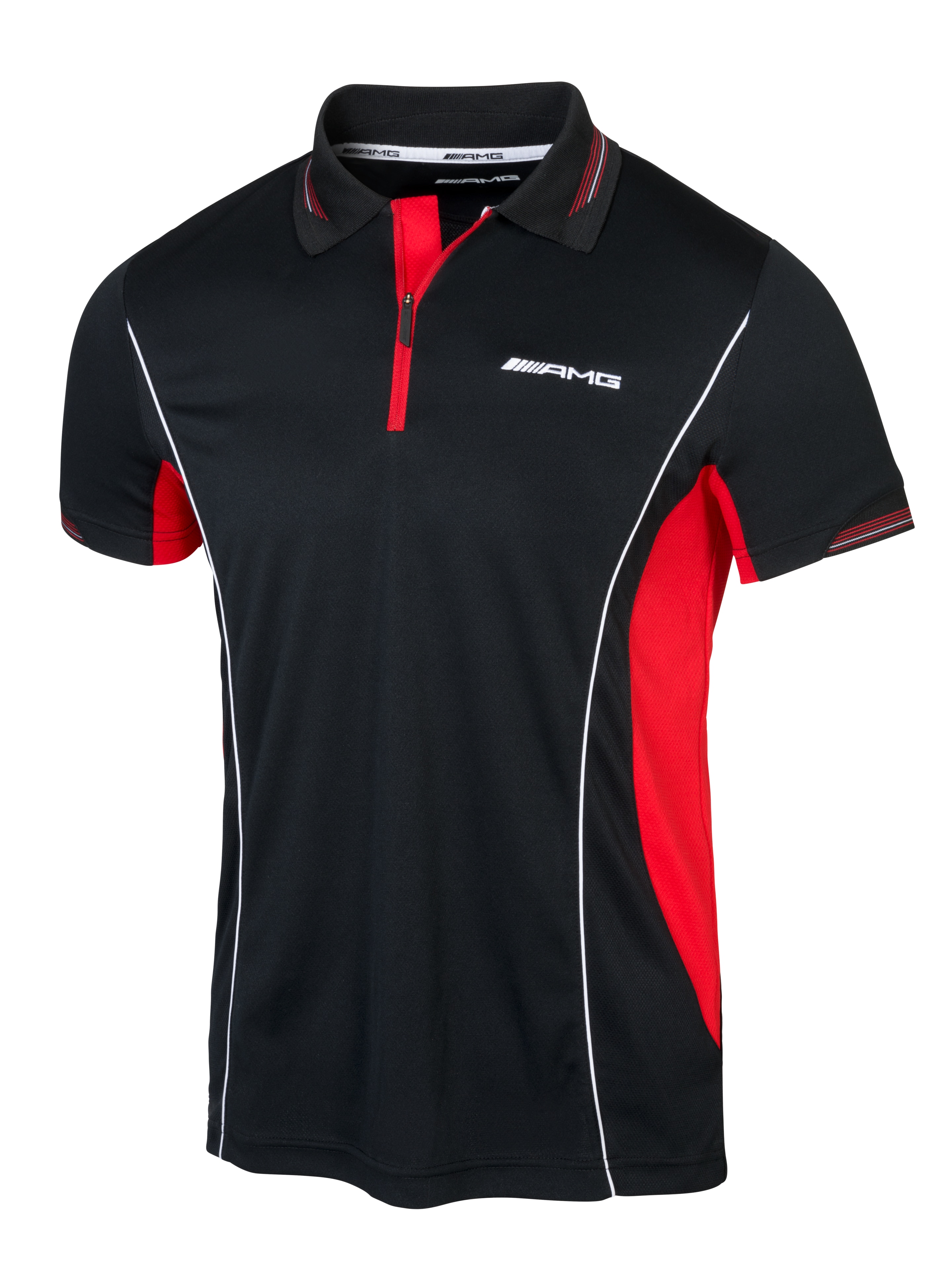 AMG Funktionspoloshirt Herren - schwarz / rot, M