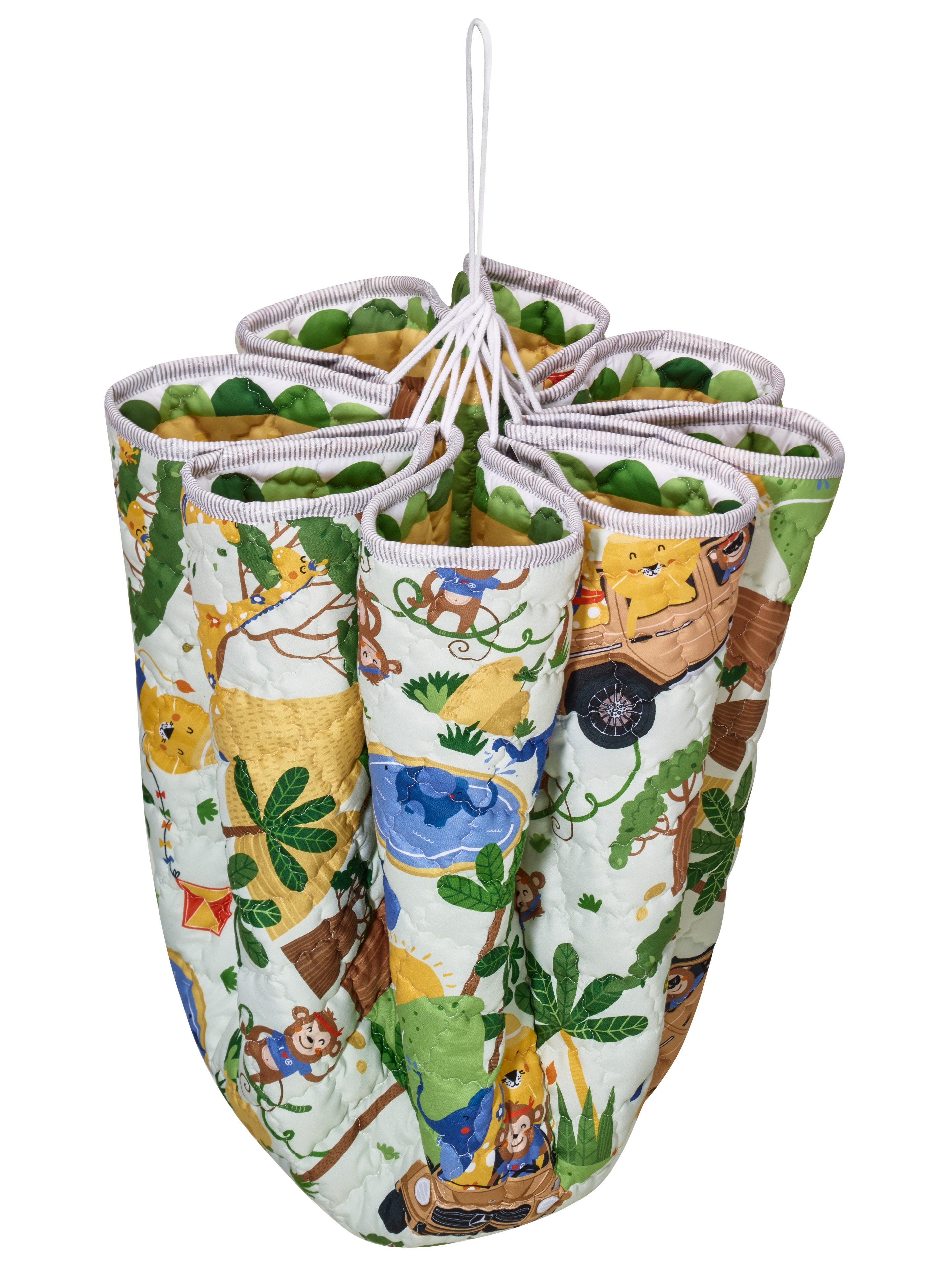 Spieldecke 2in1, Safari - weiß / grün, Polyester, Nici