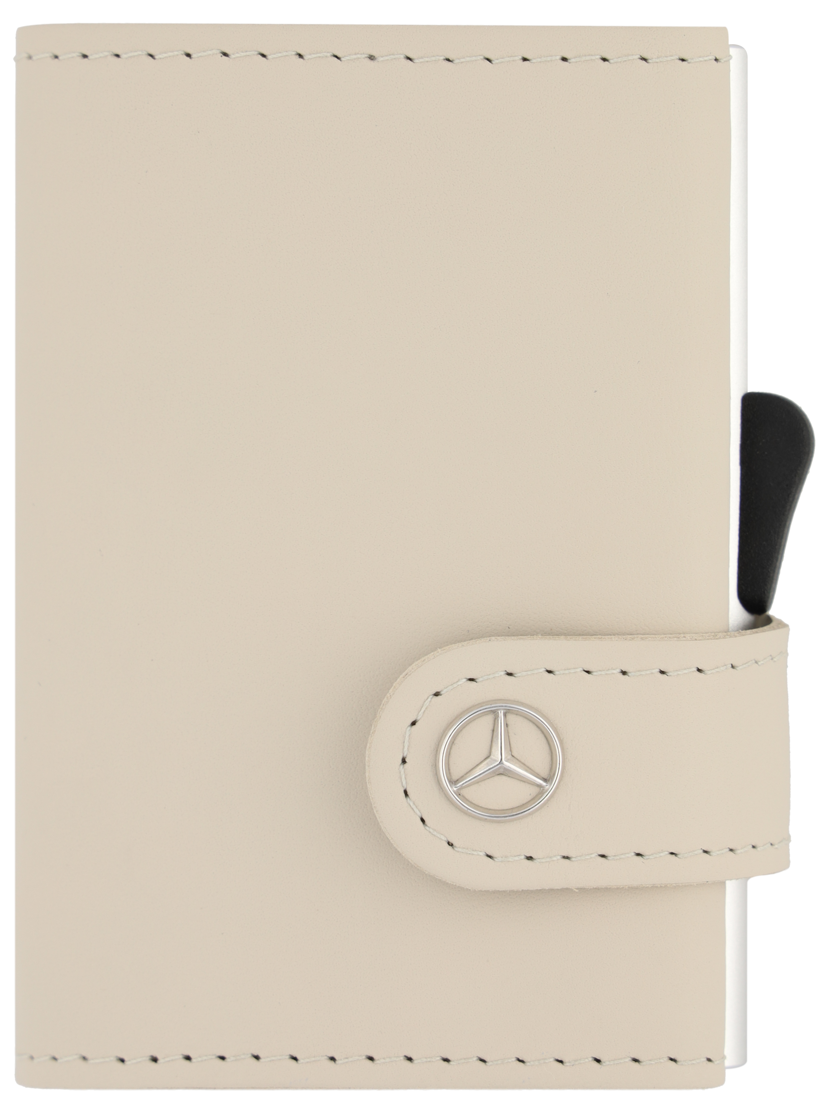 Mini-Geldbörse, Upcycling - macchiatobeige, Rindleder