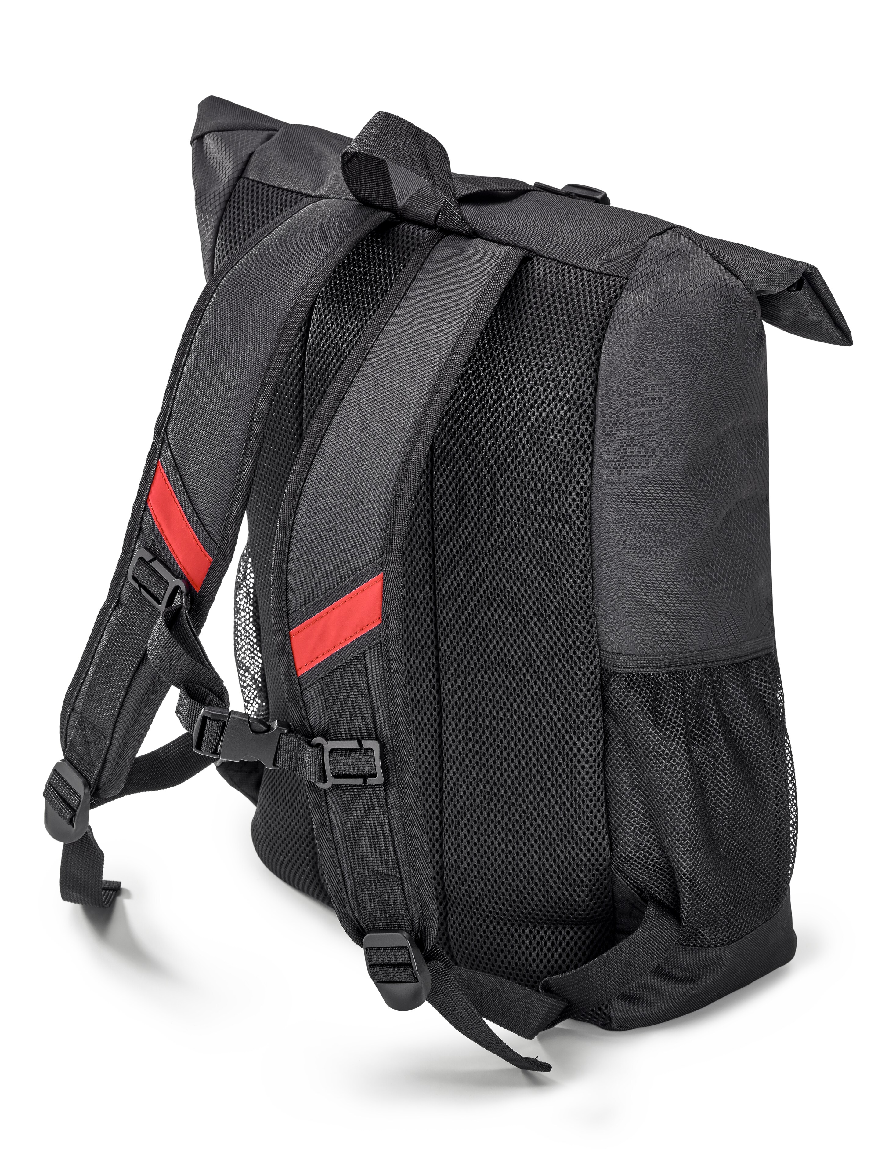 AMG Rucksack, Rolltop - schwarz / rot, Polyester