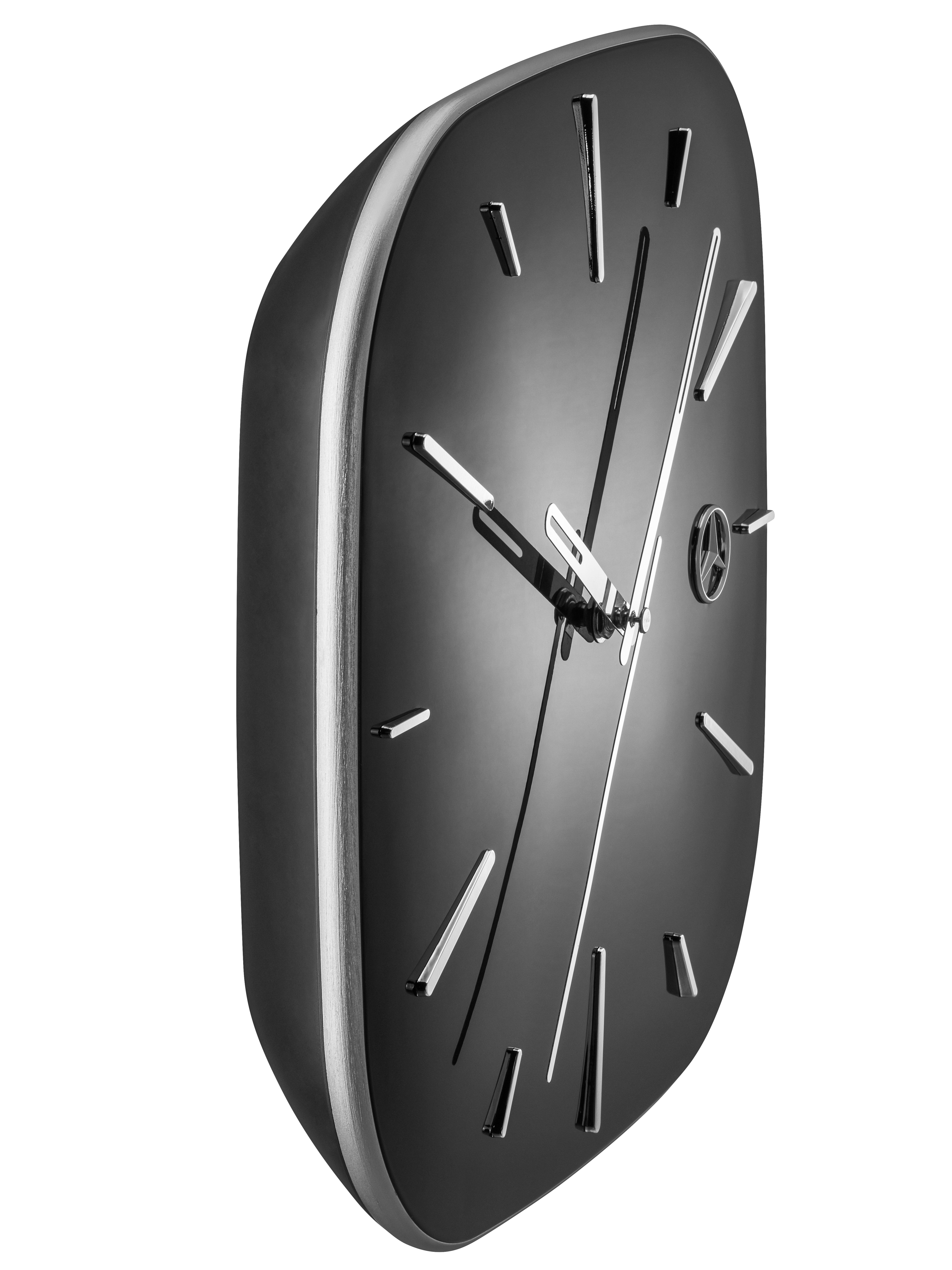 Wanduhr, Business - schwarz / silberfarben, Kunststoff