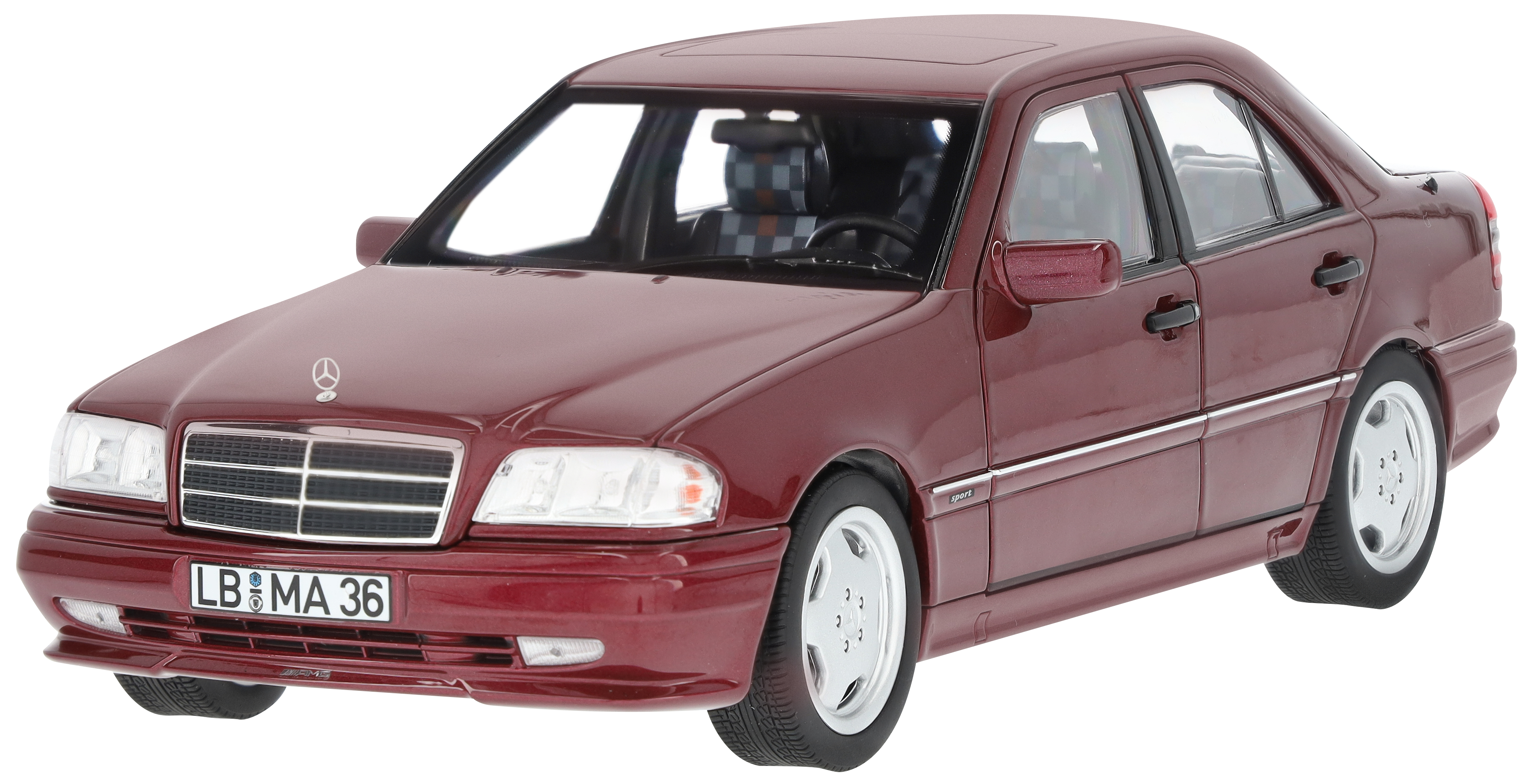 C 36 AMG Limousine W 202 (1993-1997) - almandinrot, Norev, 1:18