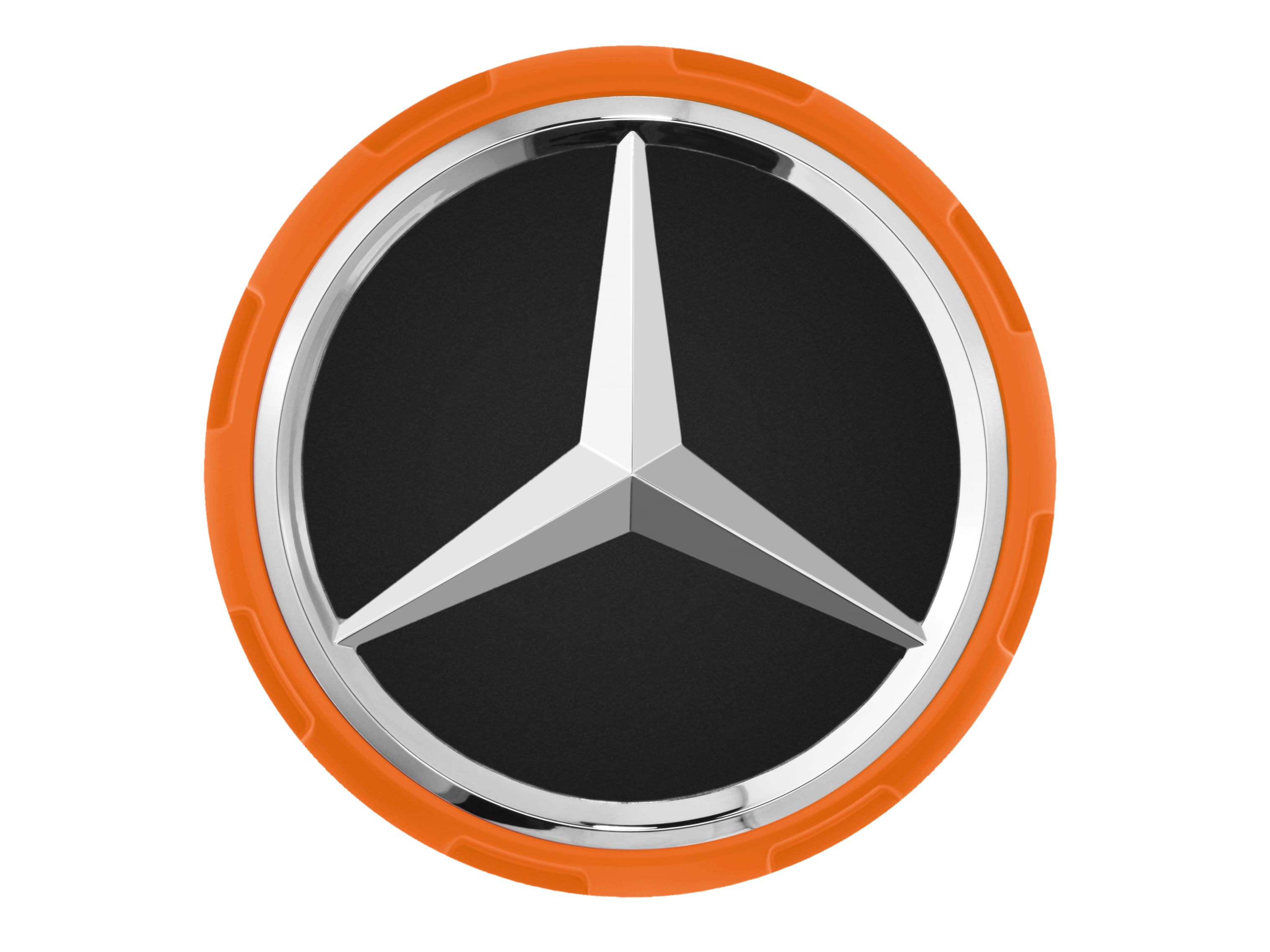 AMG Radnabenabdeckung, im Zentralverschlussdesign, für Zentrierloch-Durchmesser 71,8 mm - orange
