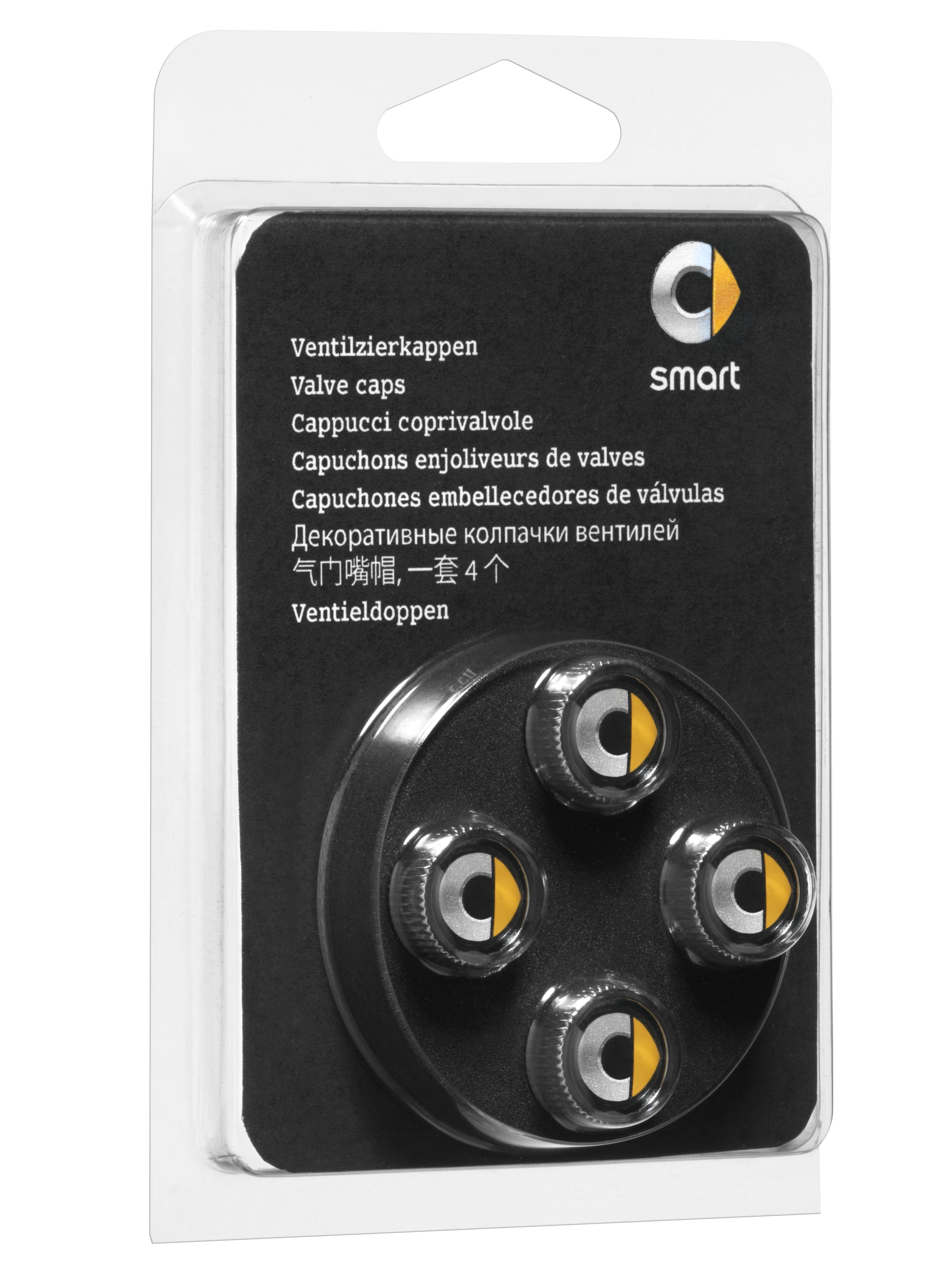 Ventilzierkappe, Set, 4-teilig, smart - Kunststoff, chrom