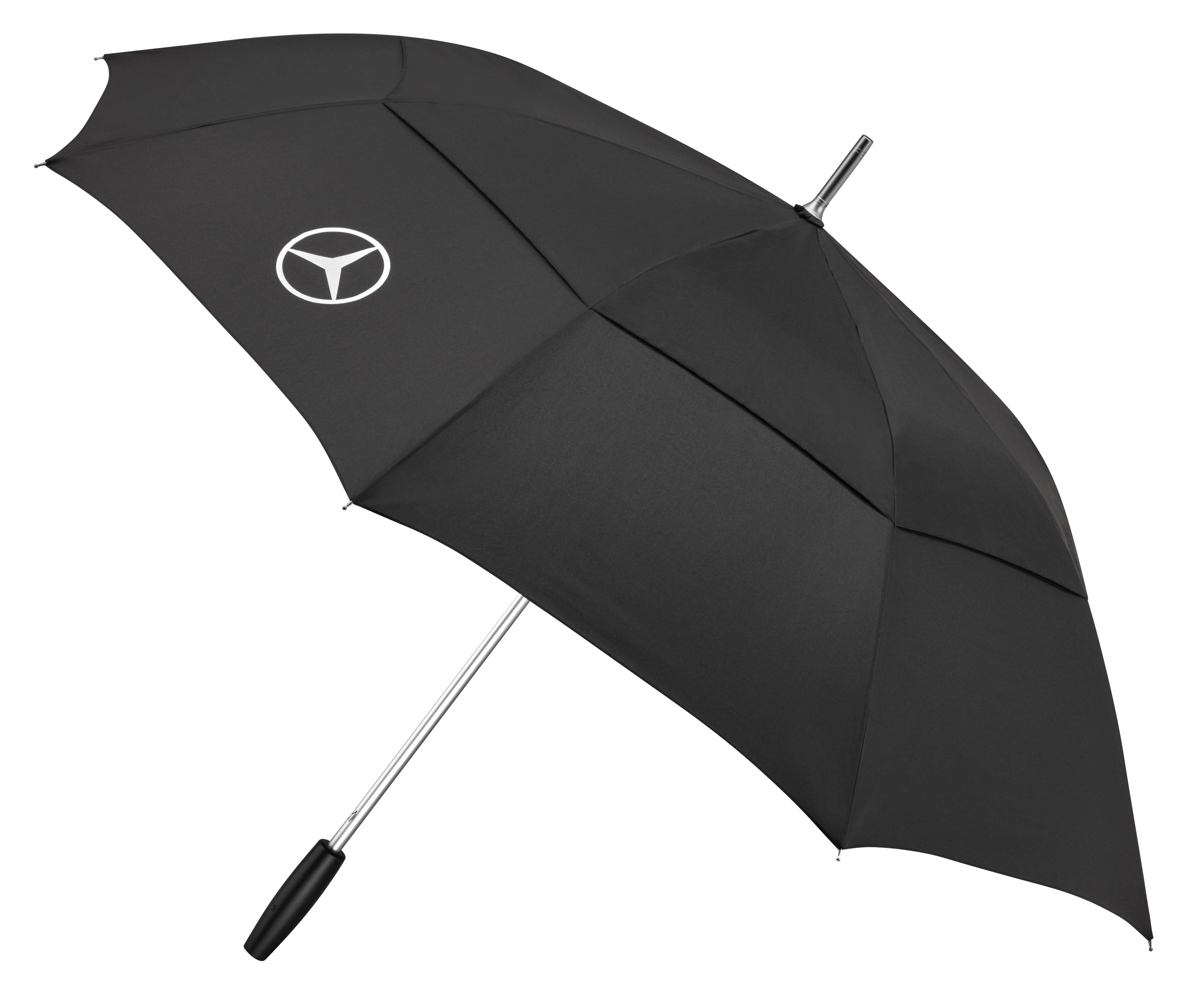 Gästeschirm - schwarz, Aluminium / Polyester (recycelt) / Fiberglas