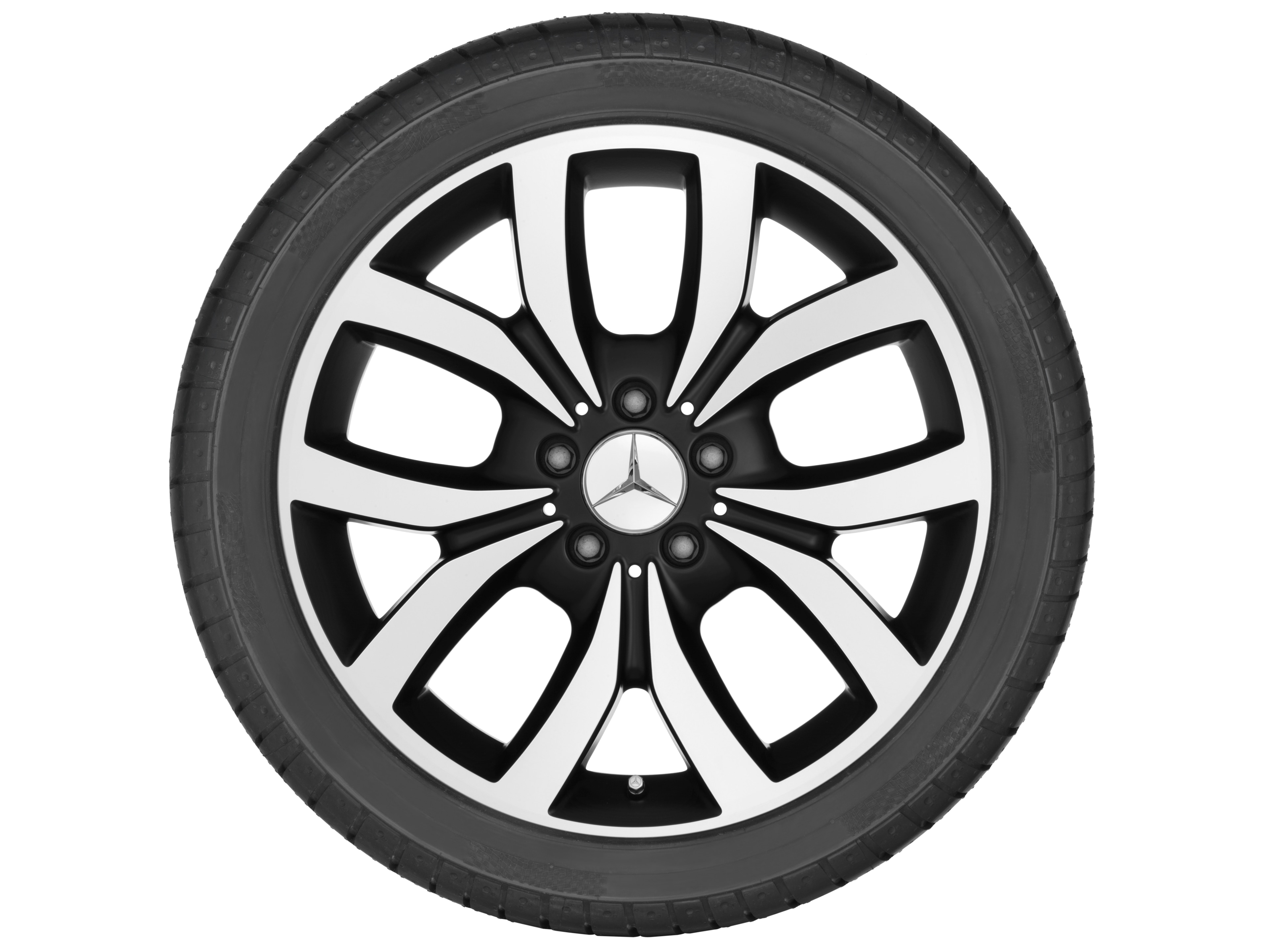 5-Doppelspeichen-Rad, 45,7 cm (18 Zoll), glanzgedreht - 7,5 J x 18 ET 52, schwarz matt, glanzgedreht
