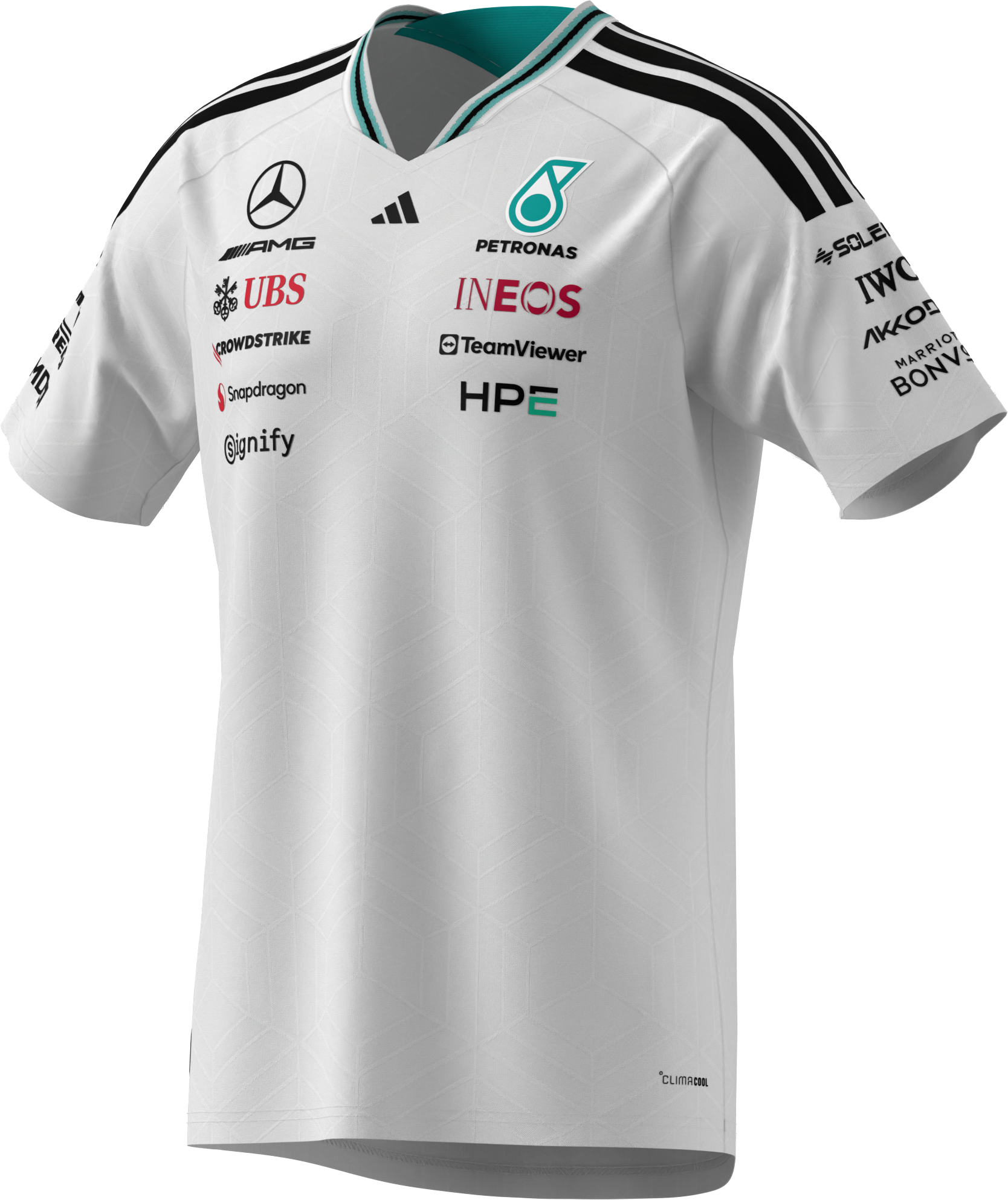 T-Shirt Herren, Fahrer Authentic, Mercedes-AMG F1 - weiß, XL
