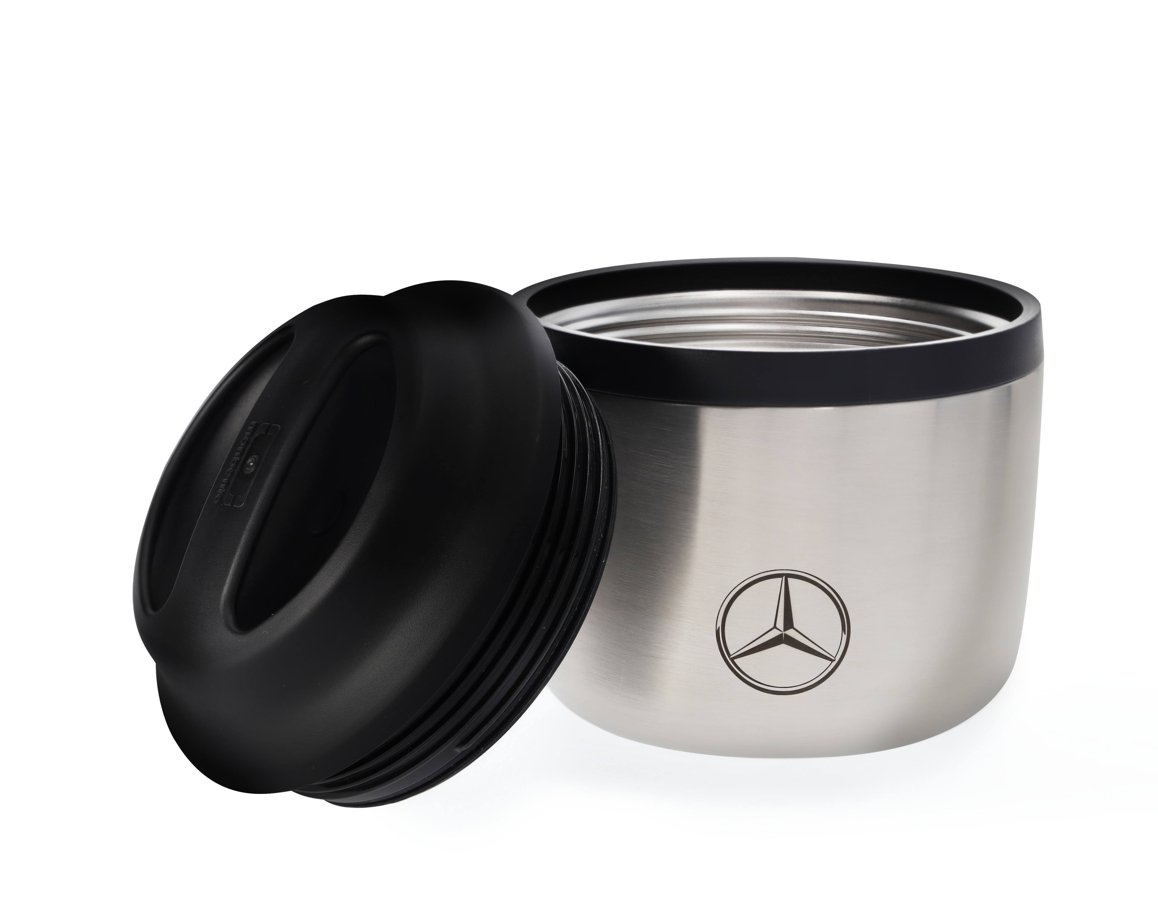 Isotherm-Lunchbox - schwarz-silber, Edelstahl / Polypropylen / Silikon, 550 ml, monbento®