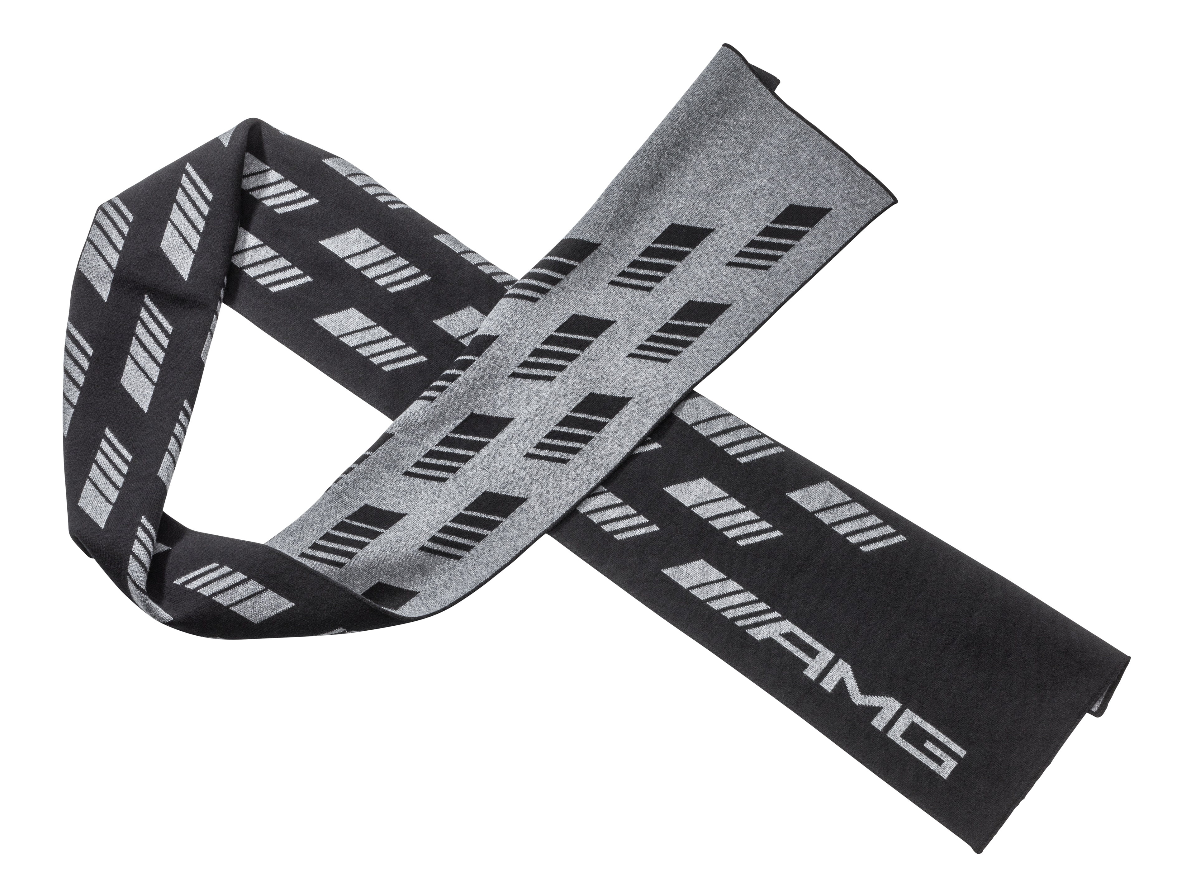 AMG Strickschal, Unisex - schwarz, Baumwolle (Bio) / Wolle (Merinowolle) / Polyamid