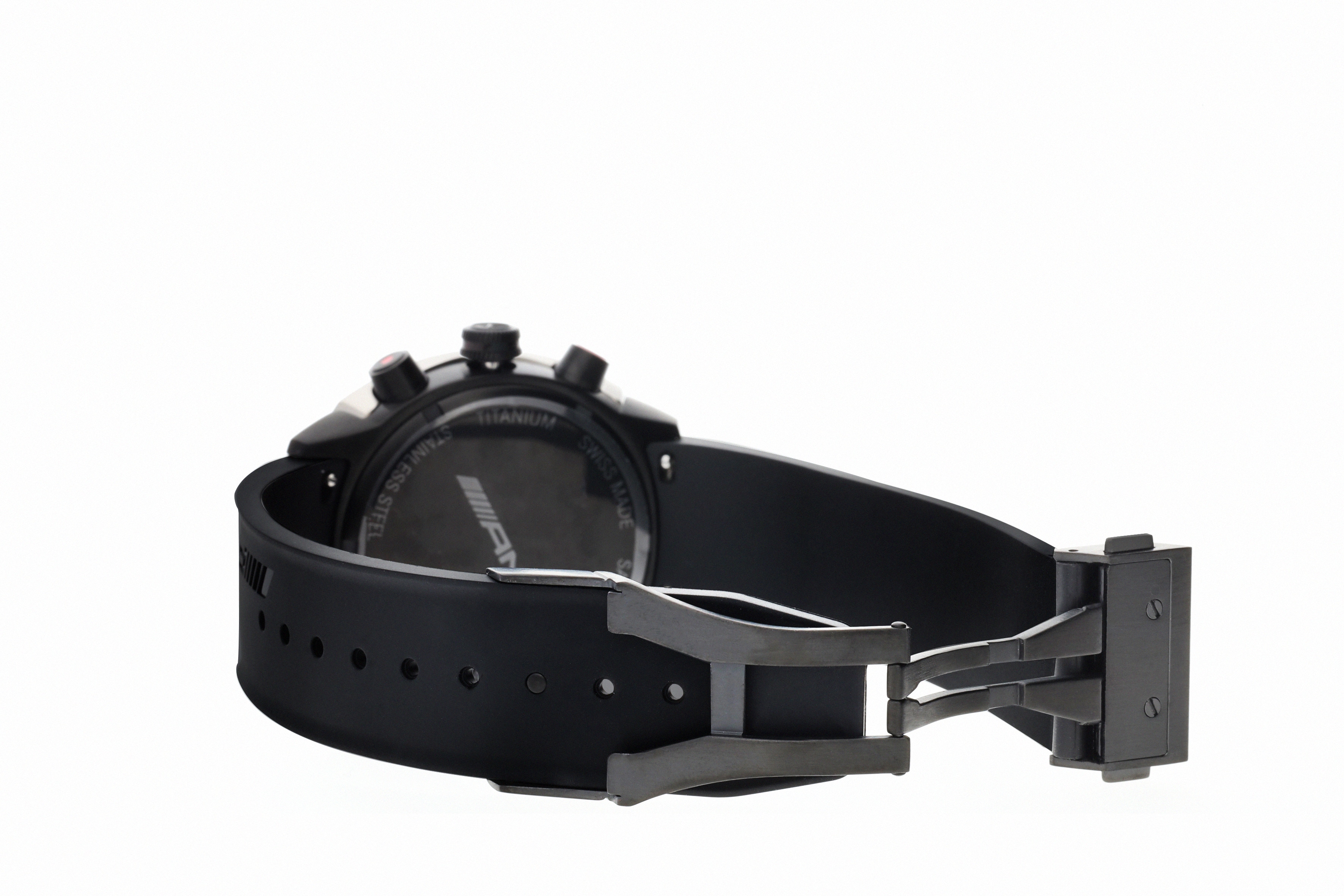 Armbanduhr, Herren, AMG, Essentials Chronograph - schwarz / anthrazit / rot, Edelstahl / Titan / Kautschuk