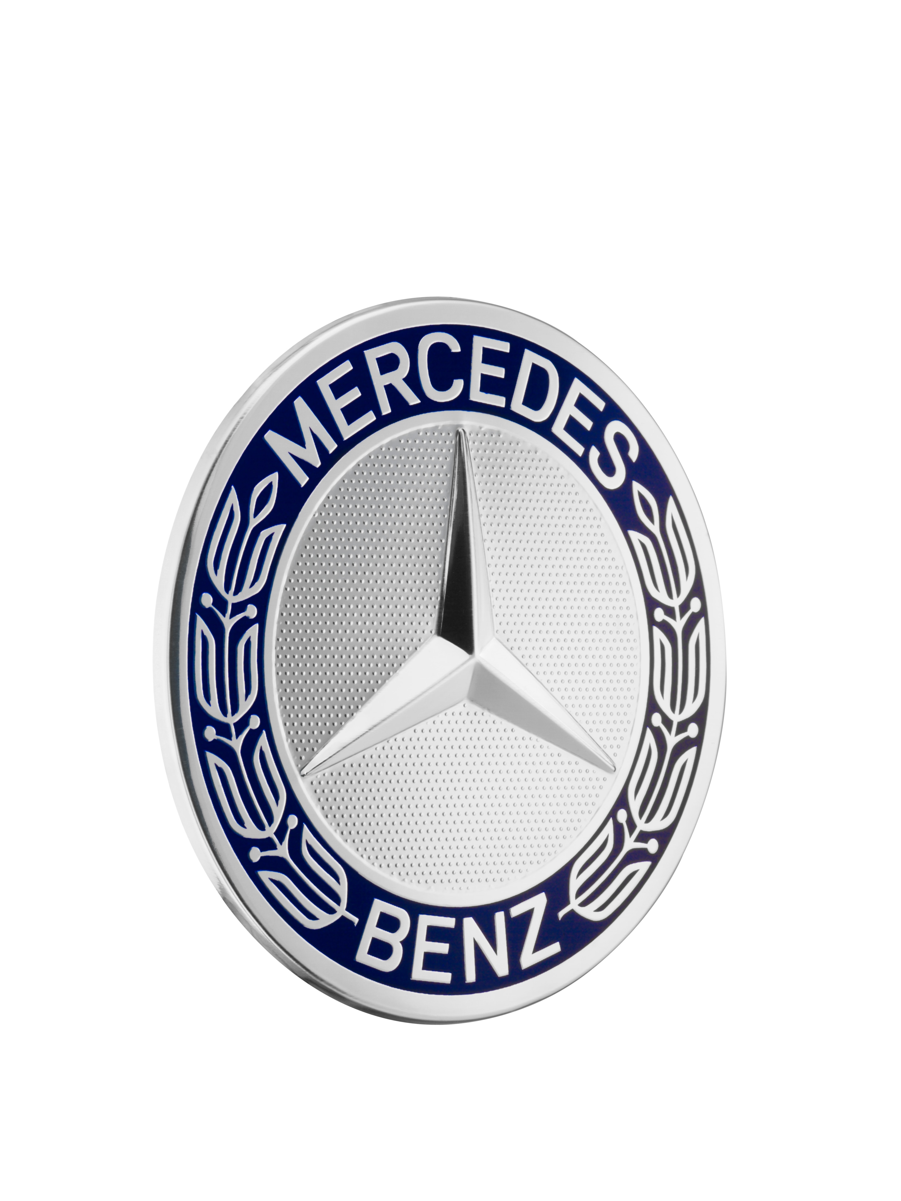 Radnabenabdeckung, Stern mit Lorbeerkranz, klassisches Design, für Zentrierloch-Durchmesser 71,8 mm - blau