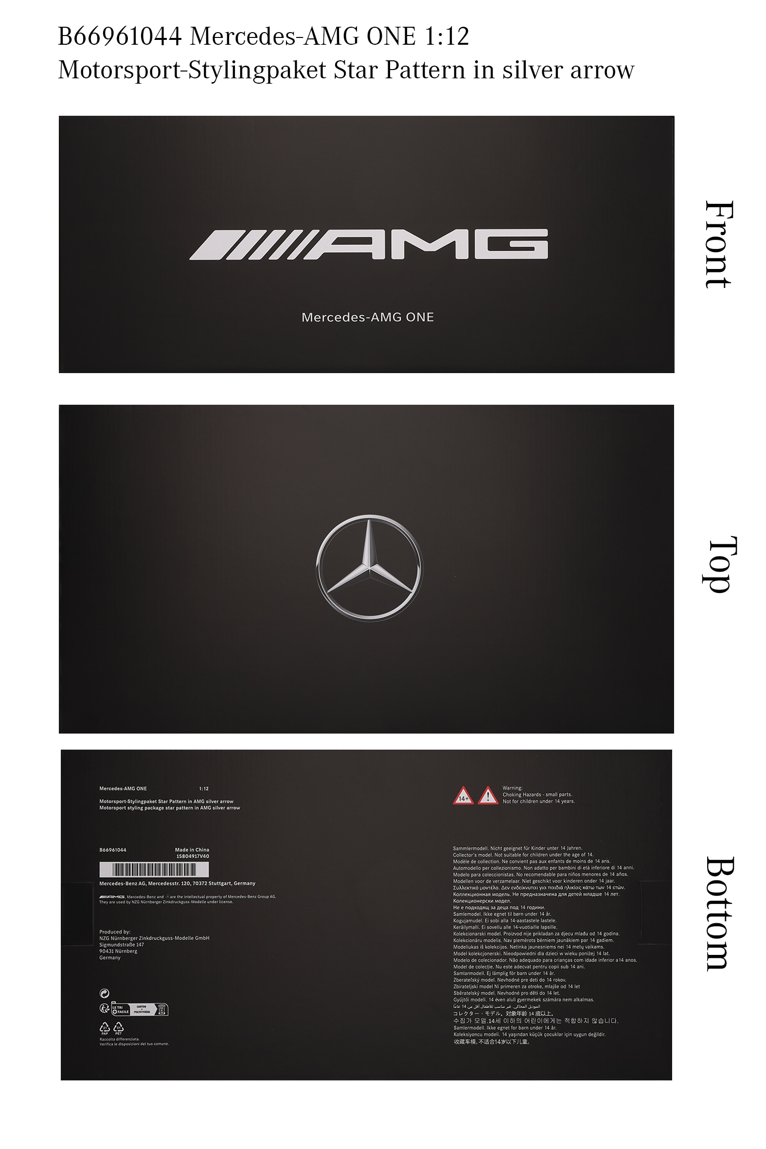Mercedes-AMG ONE, C298 - silberfarben, NZG, 1:12 Mercedes-AMG ONE, C298 - silberfarben, NZG, 1:12