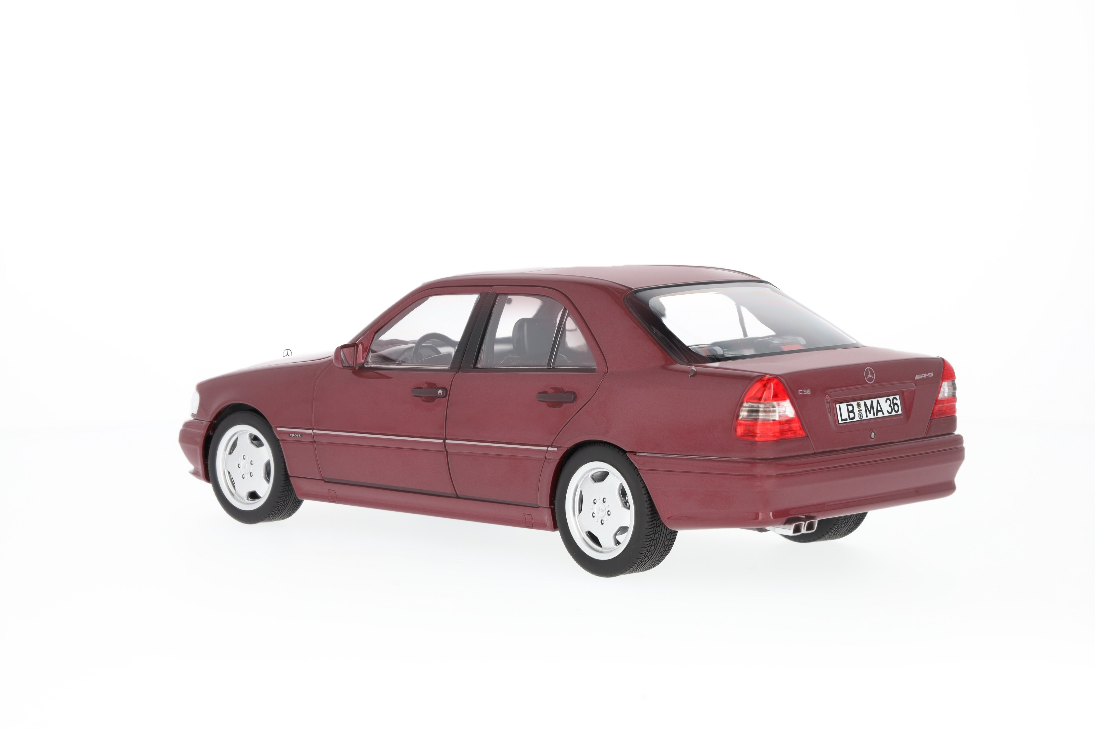 C 36 AMG Limousine W 202 (1993-1997) - almandinrot, Norev, 1:18