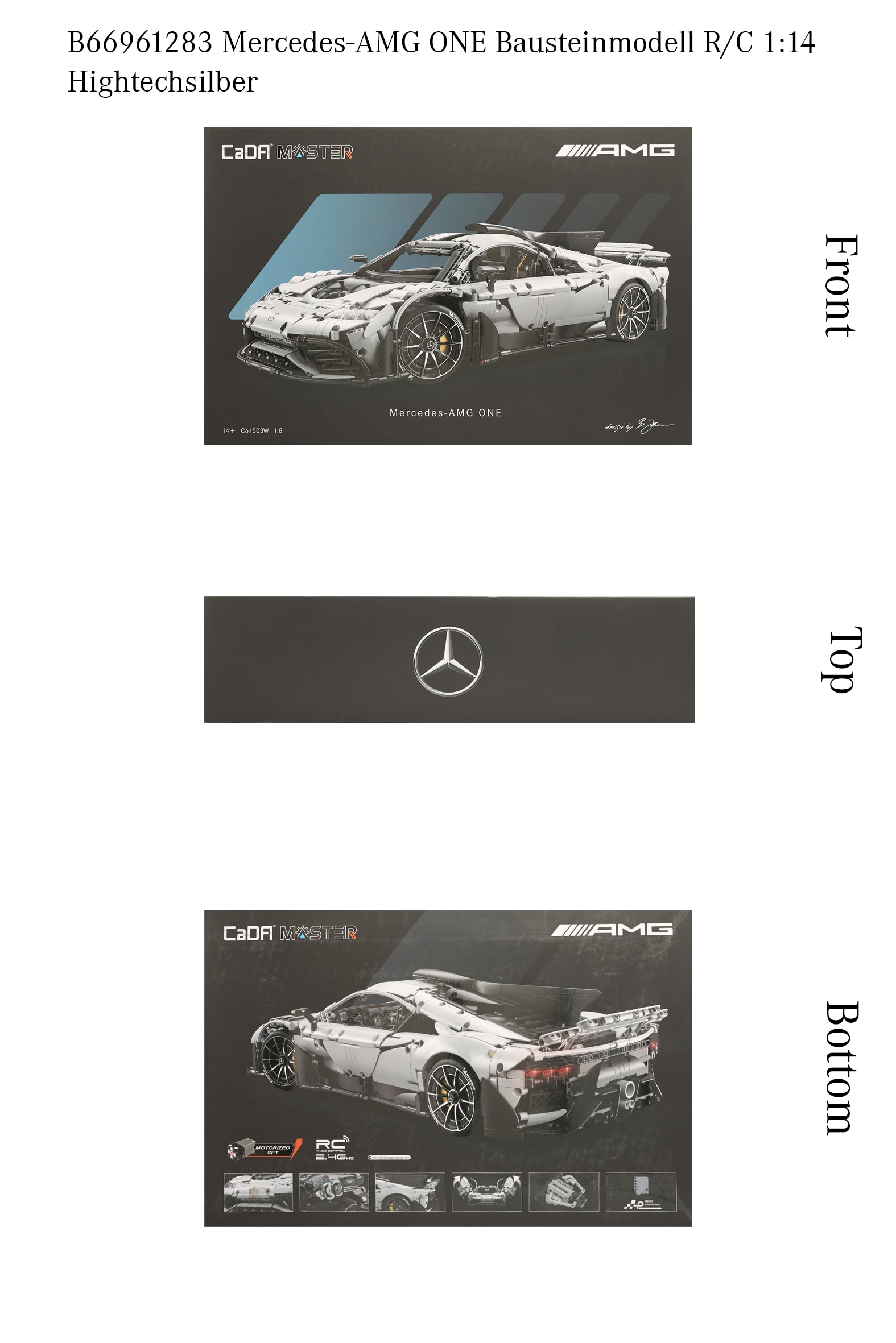 Mercedes-AMG ONE, Klemmbaustein R/C Modell - weiß, CaDa, 1:8 Mercedes-AMG ONE, Klemmbaustein R/C Modell - weiß, CaDa, 1:8