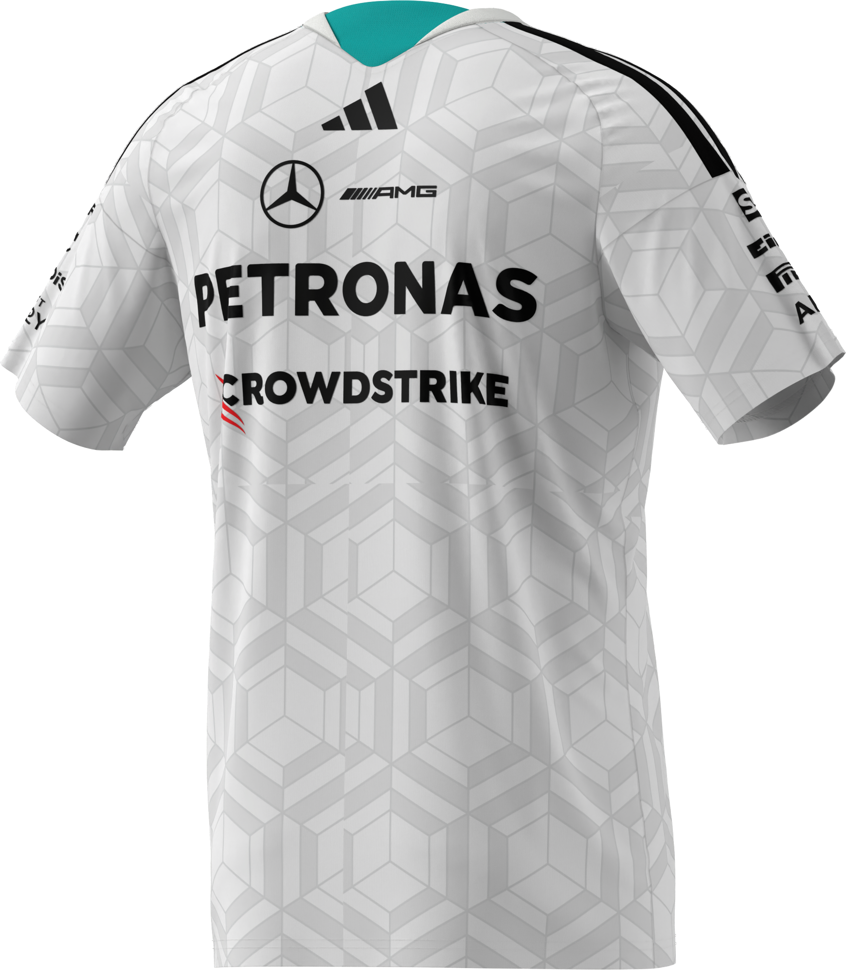 T-Shirt Herren, Fahrer, Mercedes-AMG F1 - weiß, S