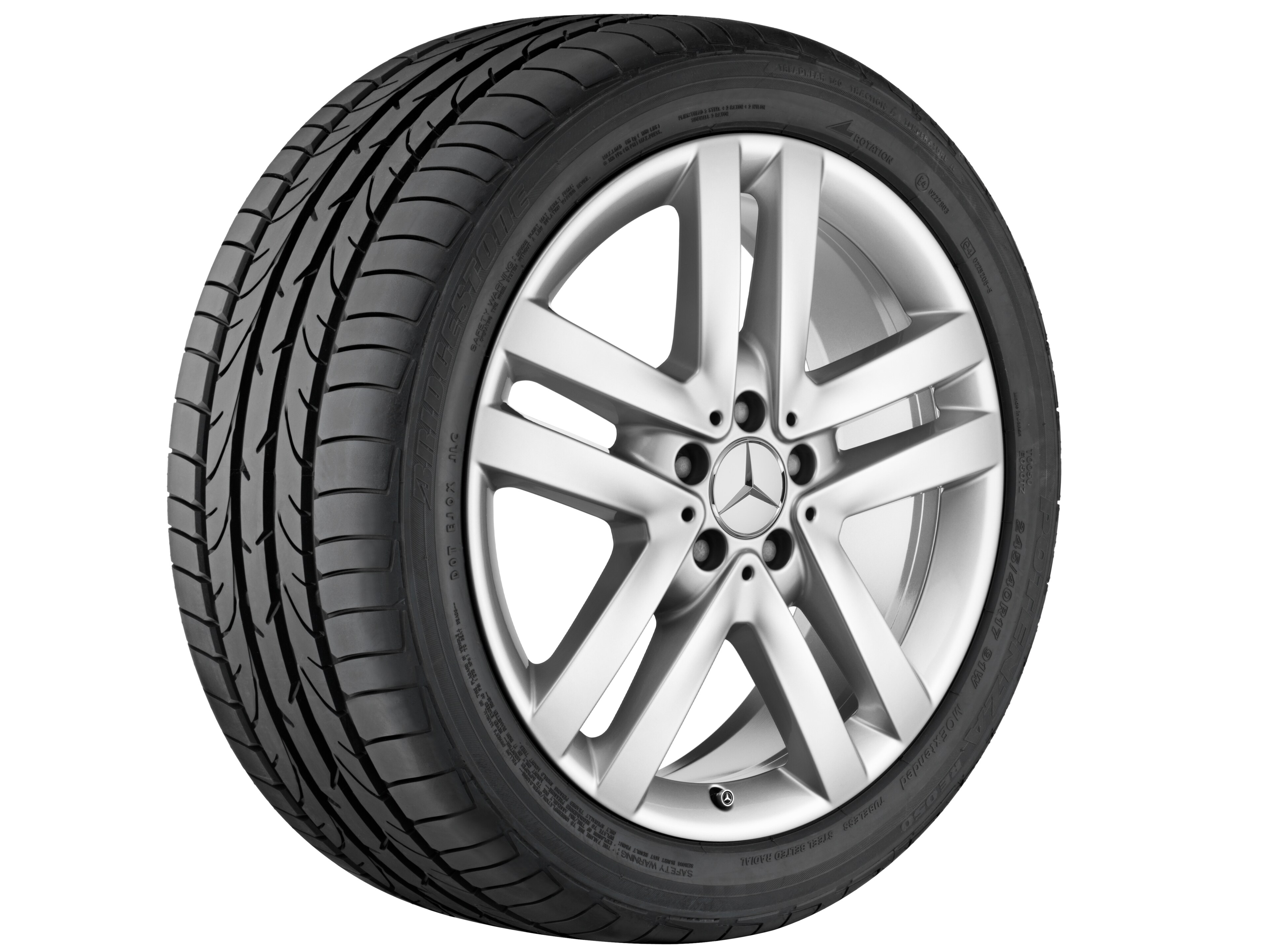5-Doppelspeichen-Rad, 48,3 cm (19 Zoll) - 8,5 J x 19 ET 62, titansilber, lackiert