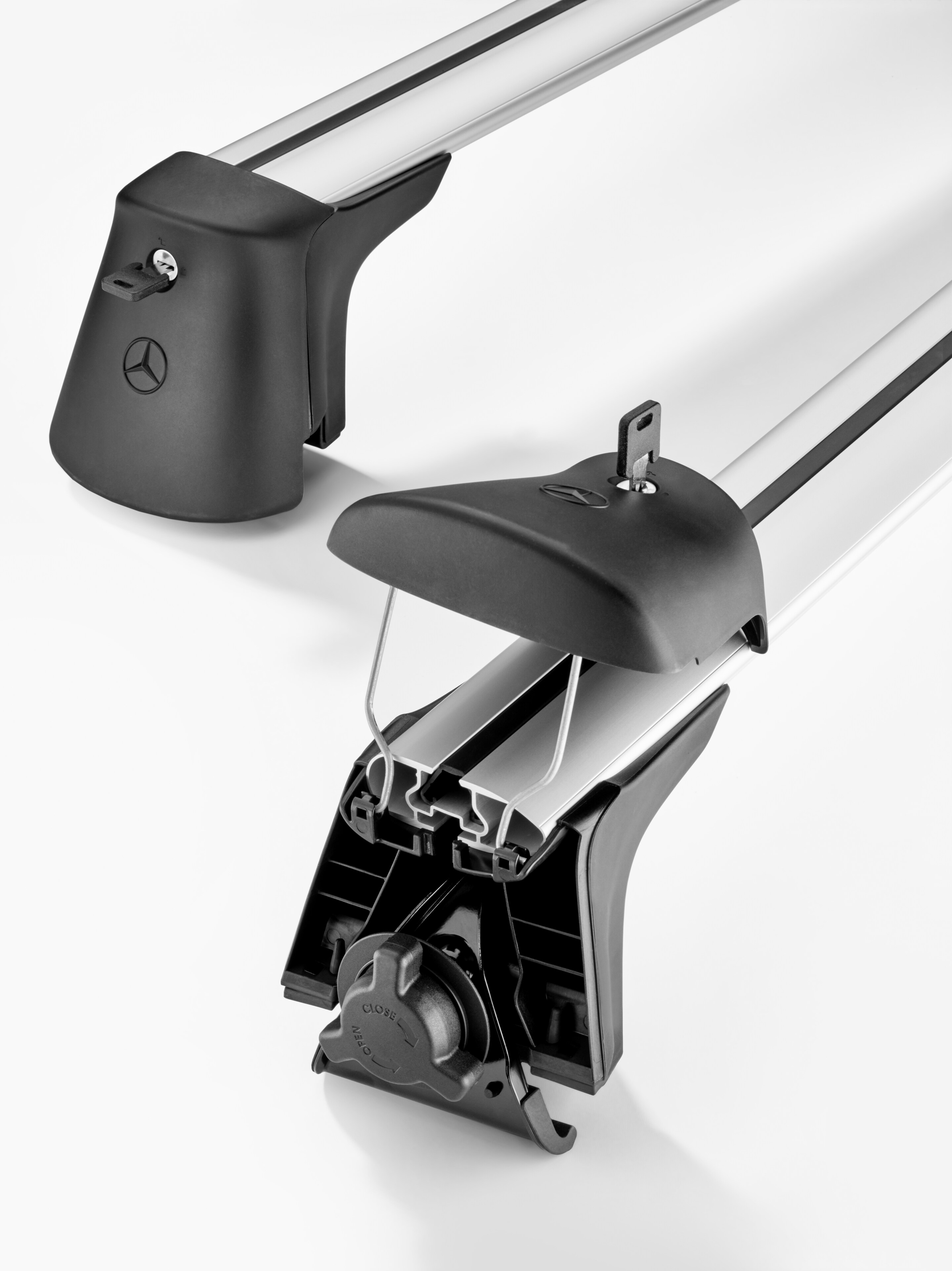 Relingträger - Aluminium / Kunststoff, silberfarben / schwarz