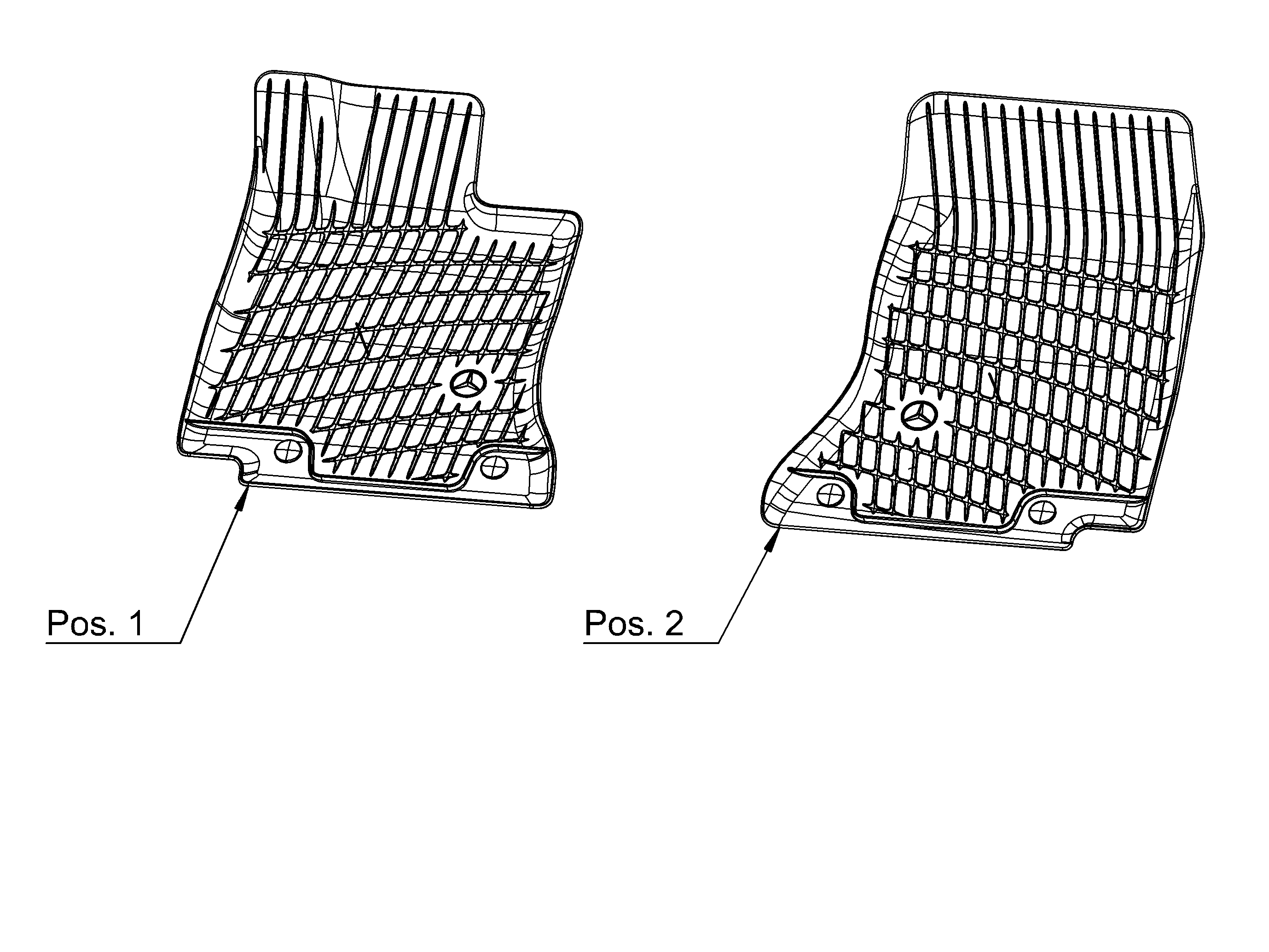 Allwettermatten, Dynamic Squares, Fahrer-/Beifahrermatte, 2-teilig - LL, schwarz Allwettermatten, Dynamic Squares, Fahrer-/Beifahrermatte, 2-teilig - LL, schwarz