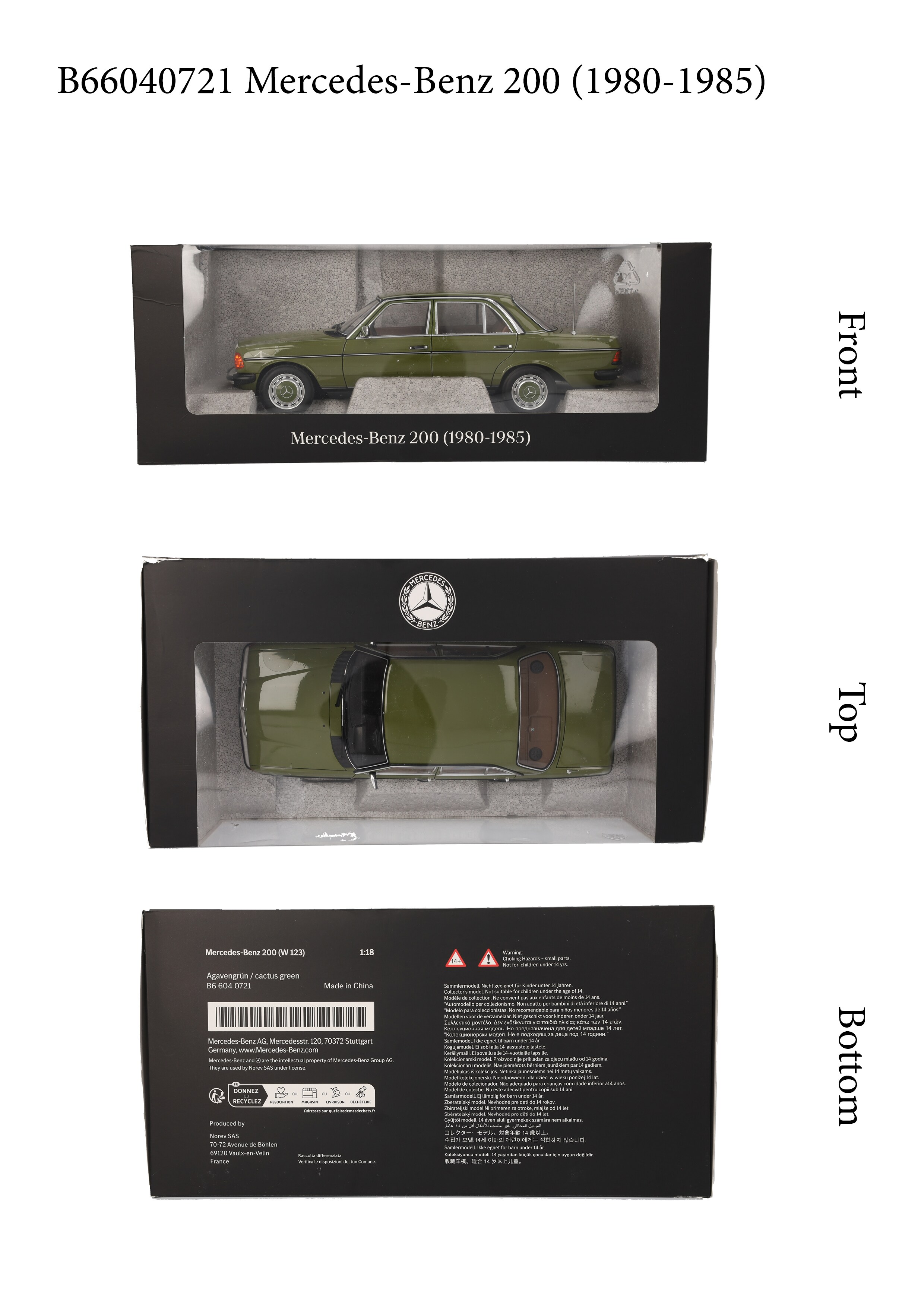 200 W123 (1980-1985) - agavengrün, Norev, 1:18