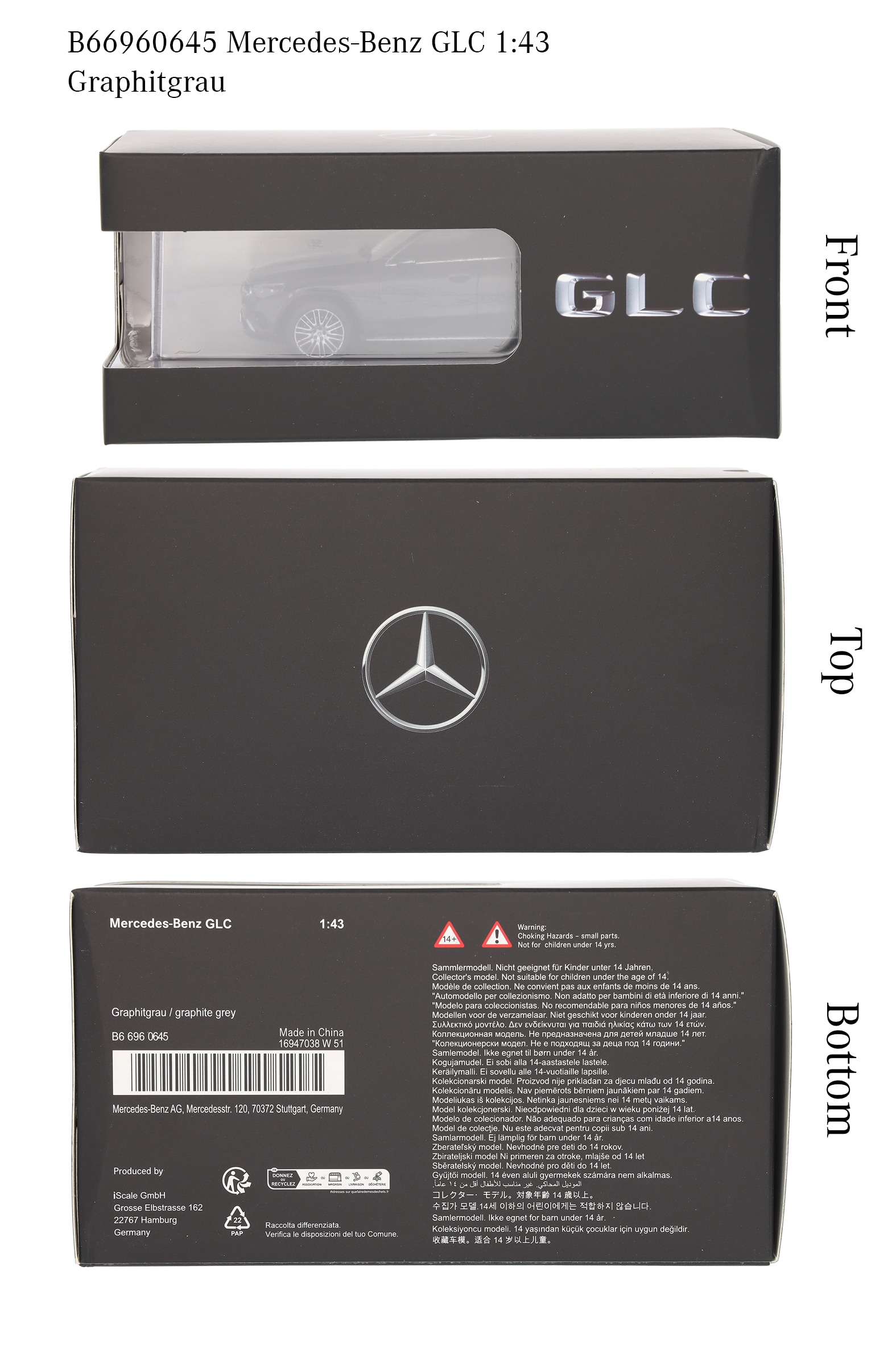 GLC, AVANTGARDE, X254 - graphitgrau, iScale, 1:43 GLC, AVANTGARDE, X254 - graphitgrau, iScale, 1:43
