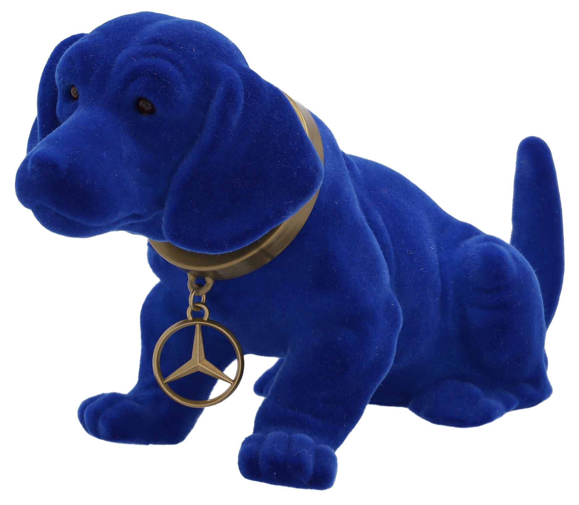 Wackeldackel, klein - blau, Kunststoff