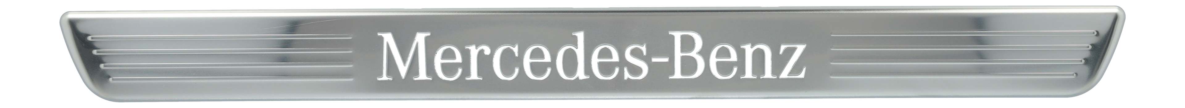 Wechselcover für beleuchtete Einstiegsleiste, Mercedes-Benz, vorne, 2-fach - Edelstahl, silberfarben / weiß