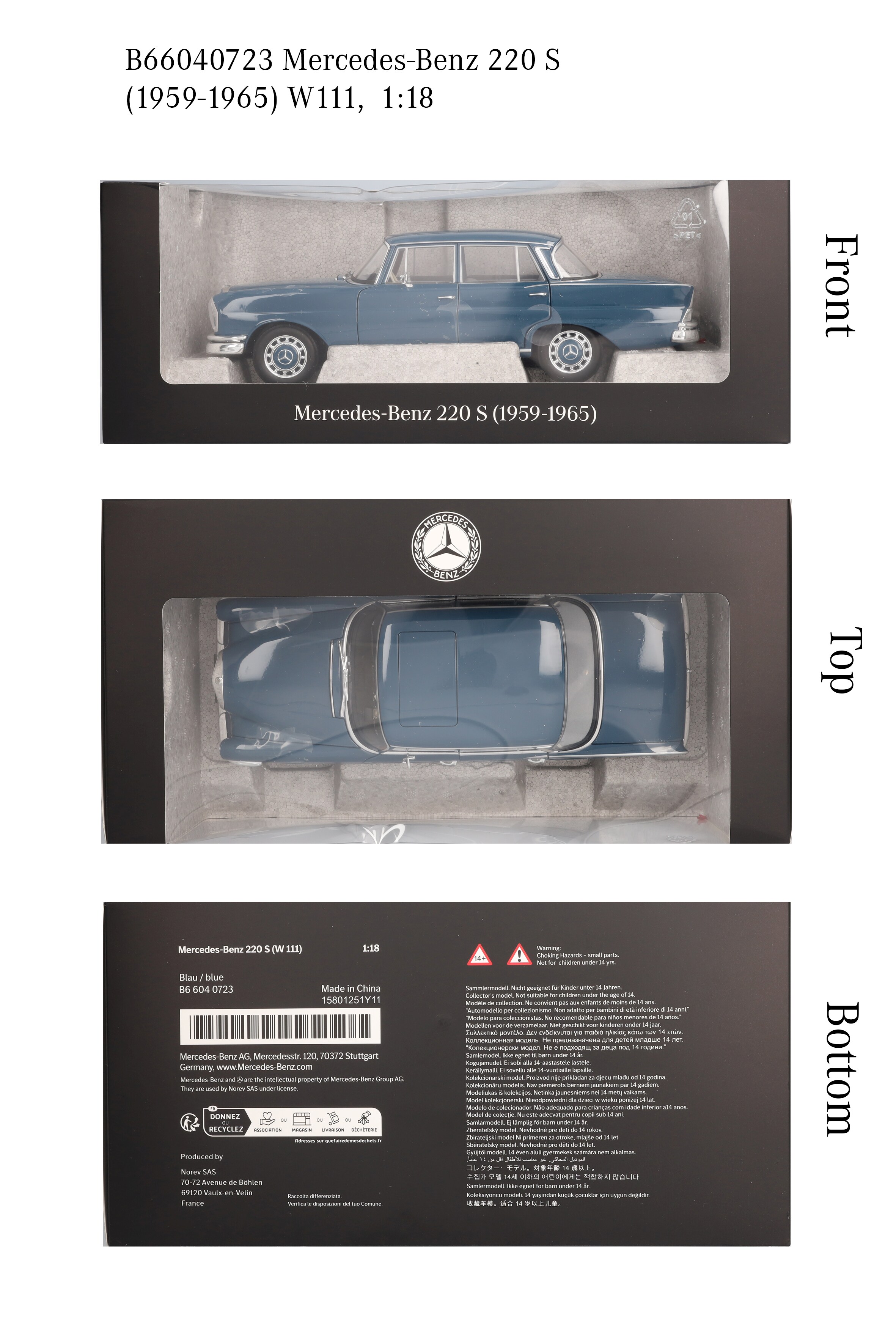 220 S W 111 (1959-1965) - blau, Norev, 1:18