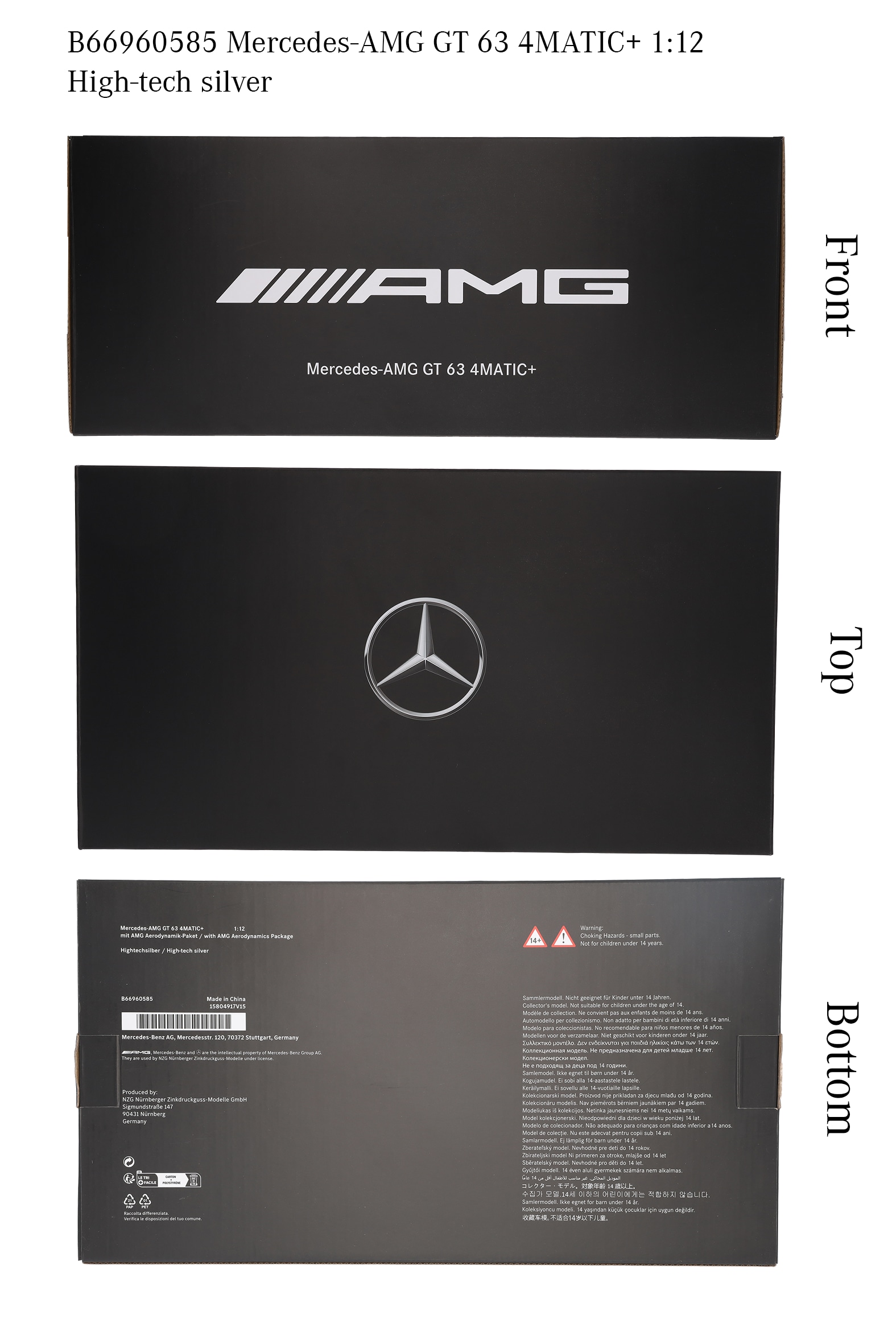 Mercedes-AMG GT 63 4MATIC+ - hightechsilber, NZG, 1:12 Mercedes-AMG GT 63 4MATIC+ - hightechsilber, NZG, 1:12