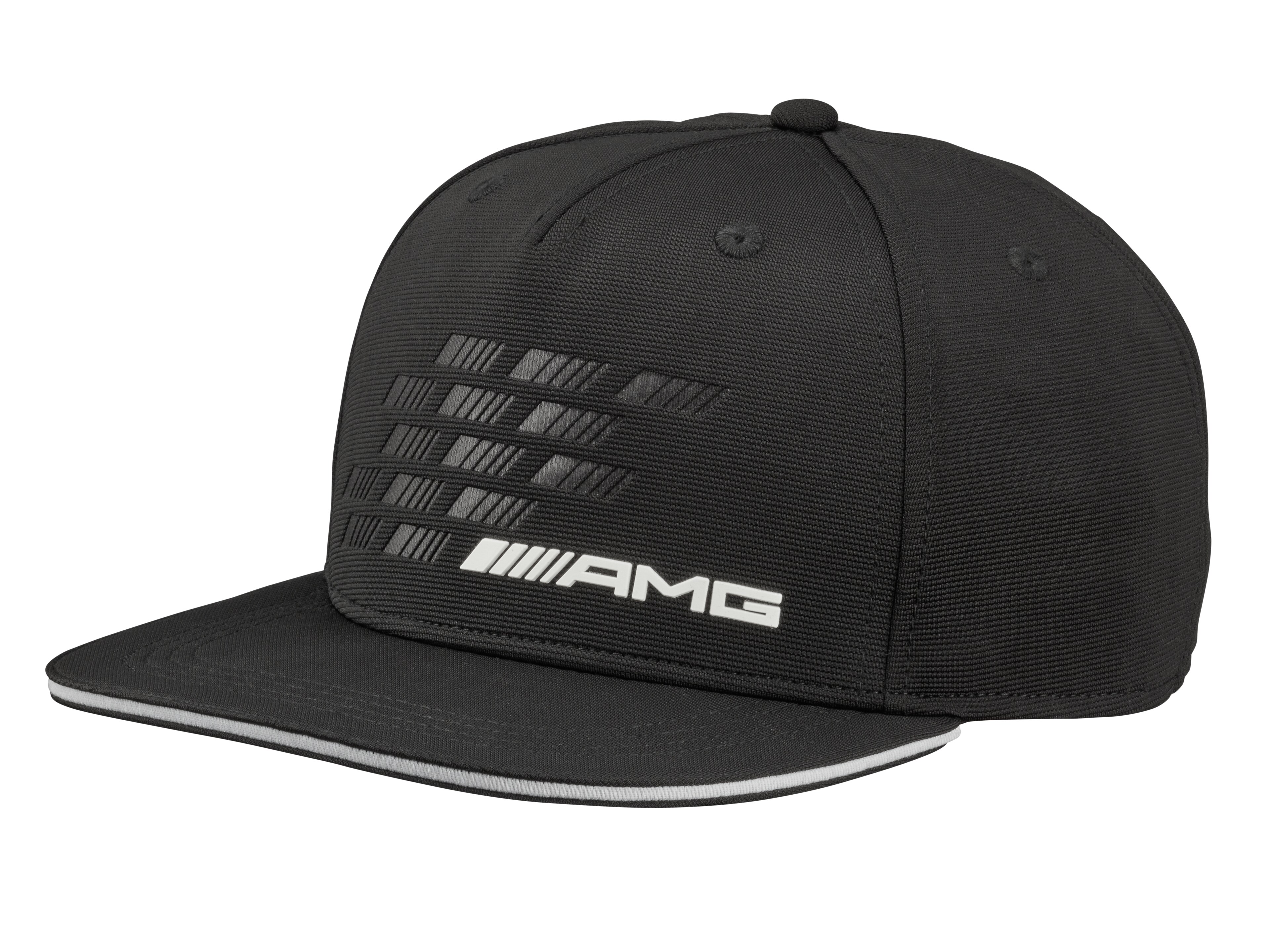 AMG Flat Brim Cap - schwarz, Polyester (recycelt)