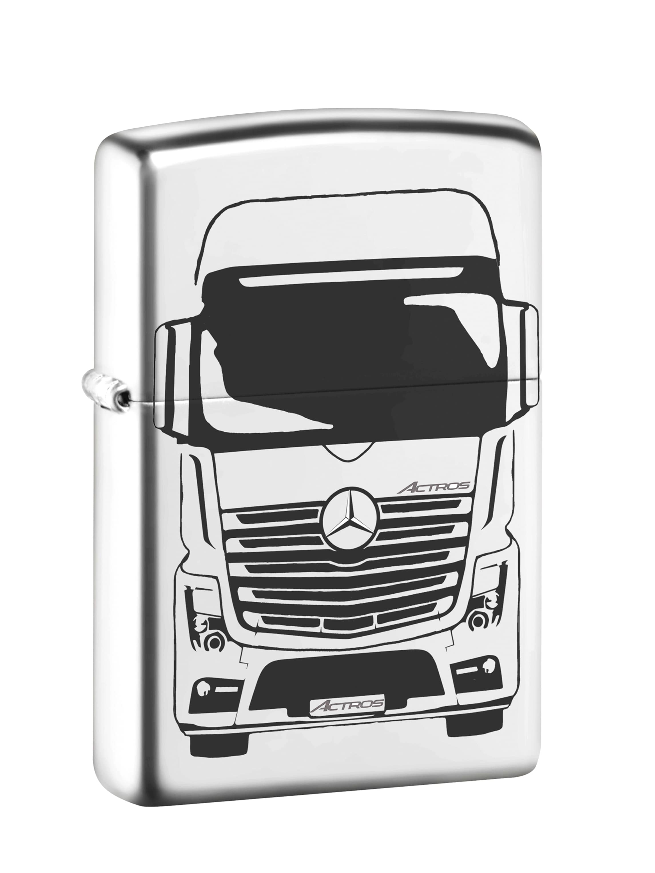 Feuerzeug, Actros - silberfarben, Messing, Zippo Feuerzeug, Actros - silberfarben, Messing, Zippo