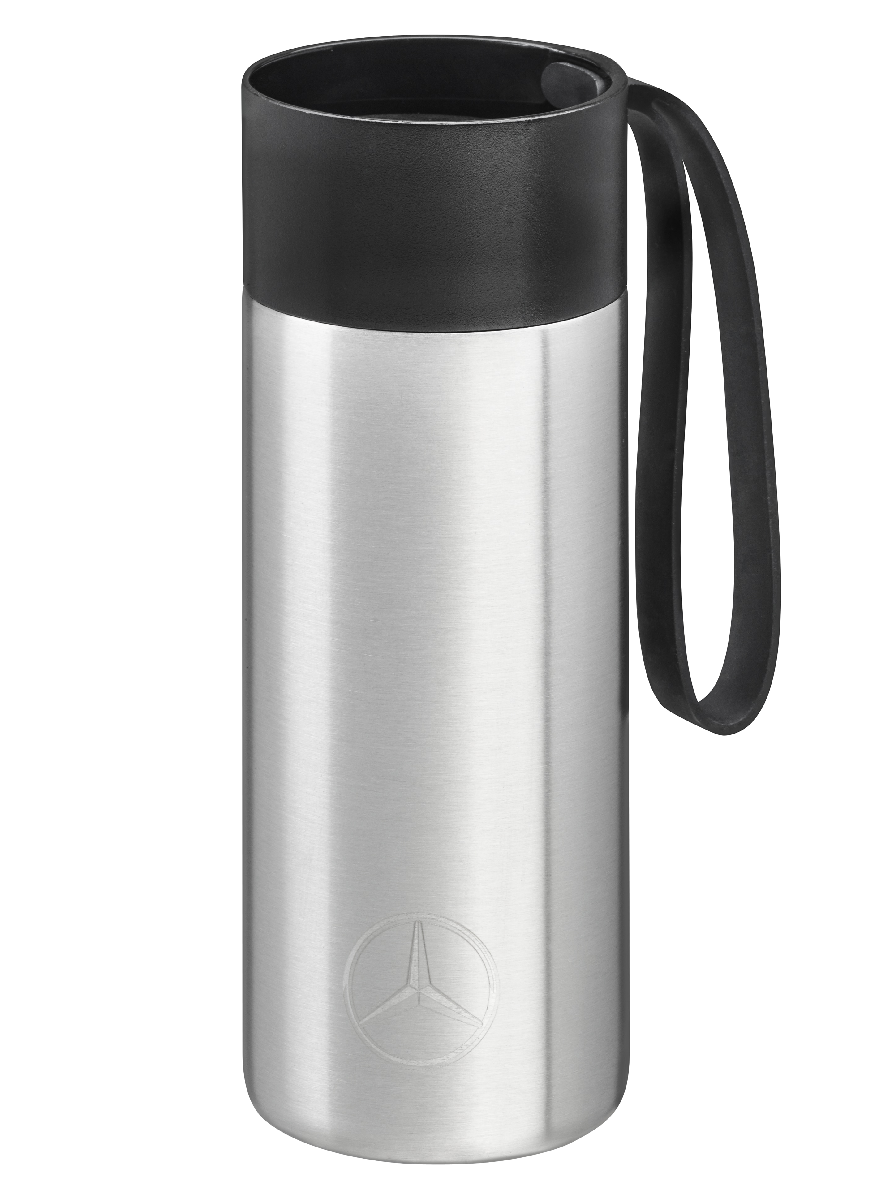 To Go Cup - silberfarben / schwarz, Edelstahl, eva solo, 500 ml