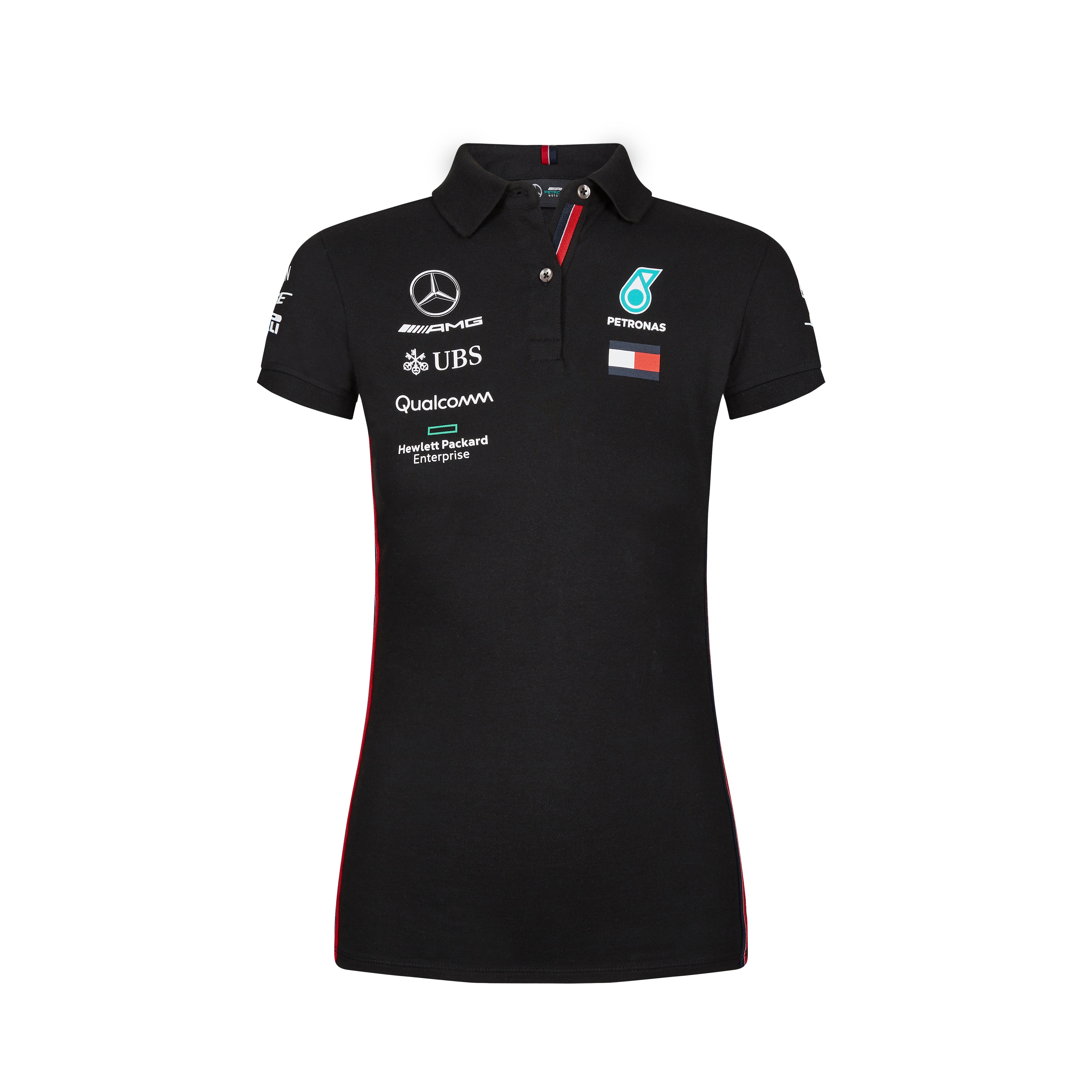 Poloshirt Damen, Fahrer - schwarz, S