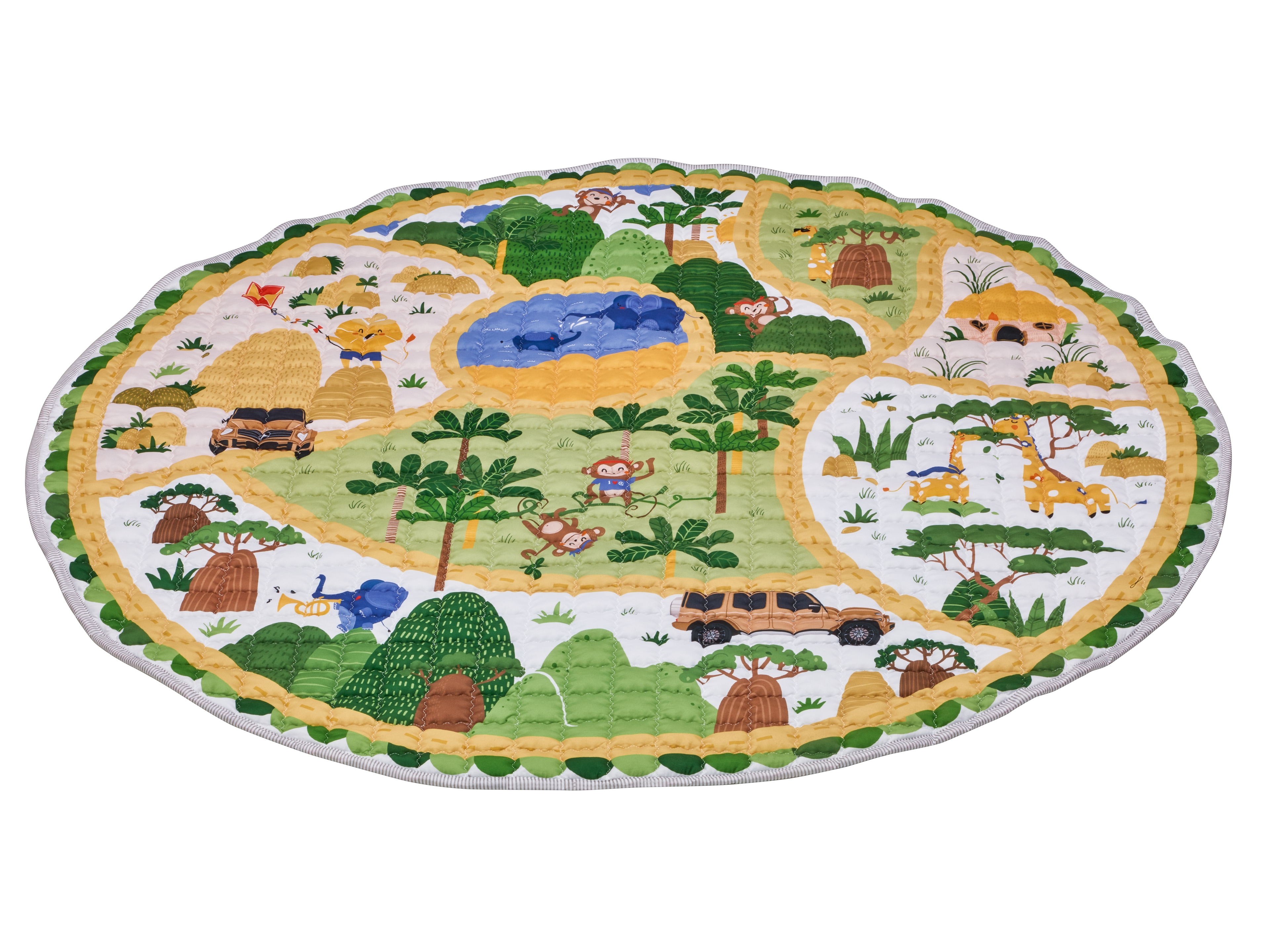 Spieldecke 2in1, Safari - weiß, Polyester, Nici Spieldecke 2in1, Safari - weiß, Polyester, Nici