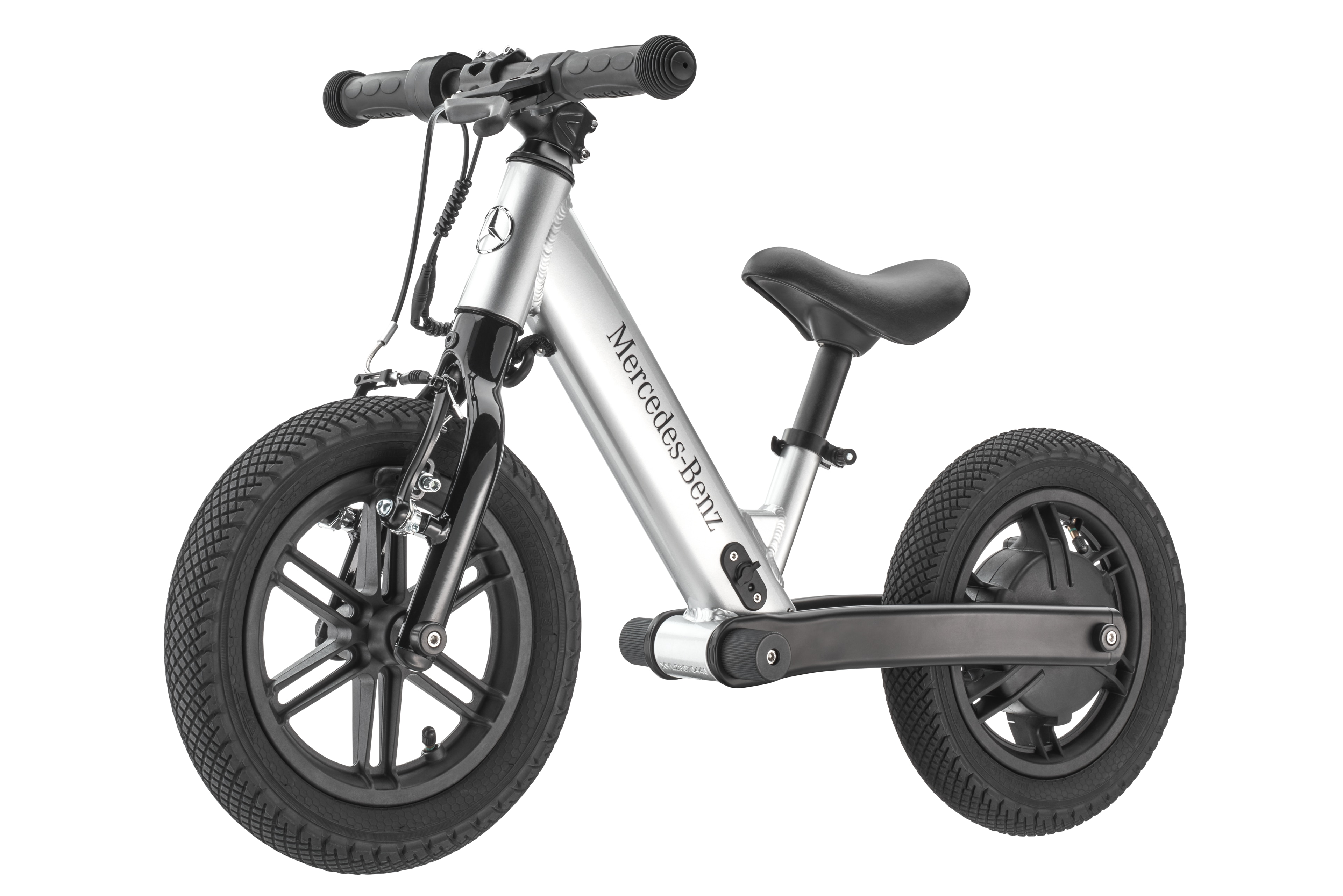 Laufrad Kinder, E-Balance - silberfarben, Aluminium, Micro Mobility