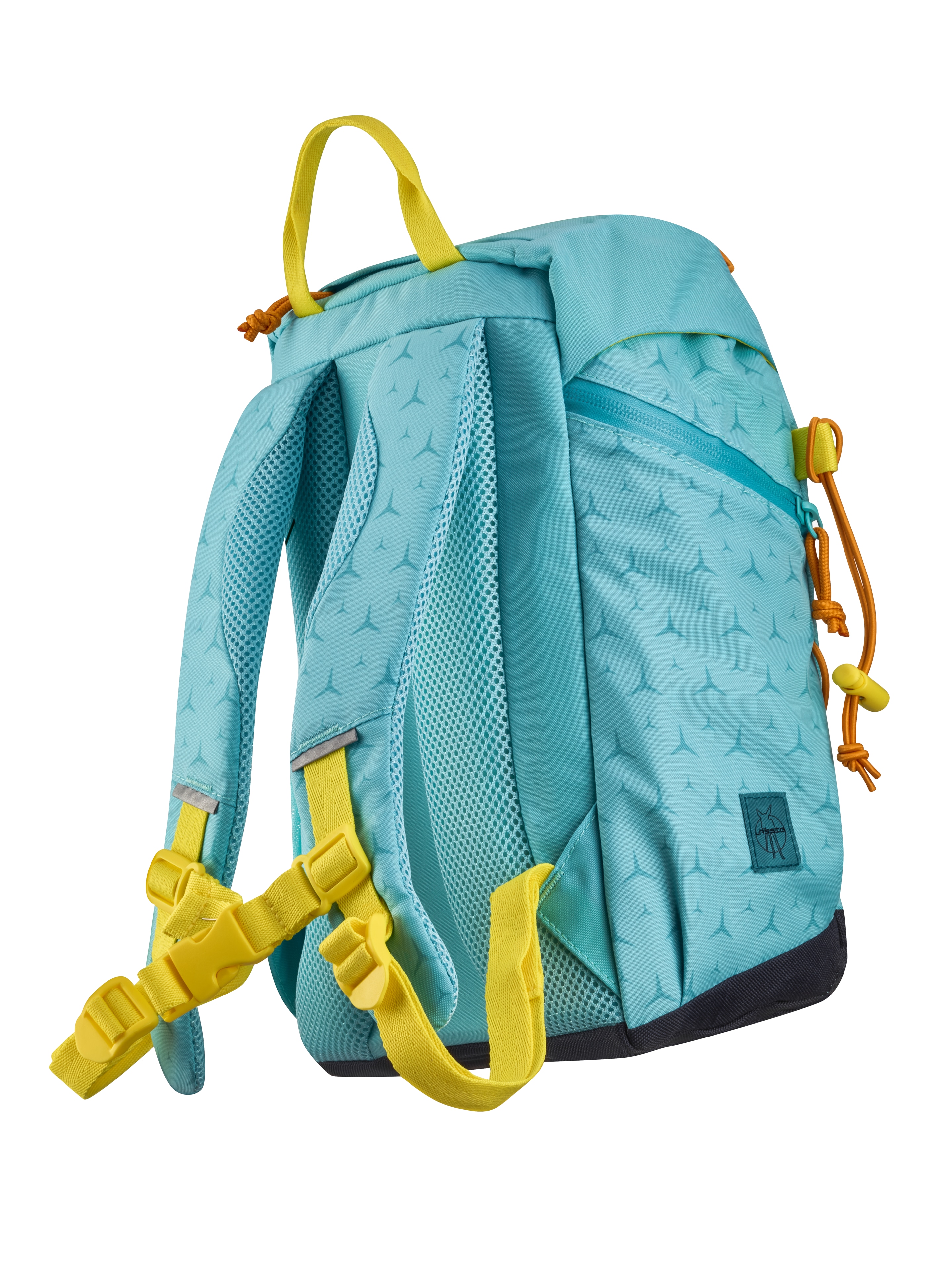 Rucksack Kinder, groß - türkis / gelb / orange, Polyester, Lässig