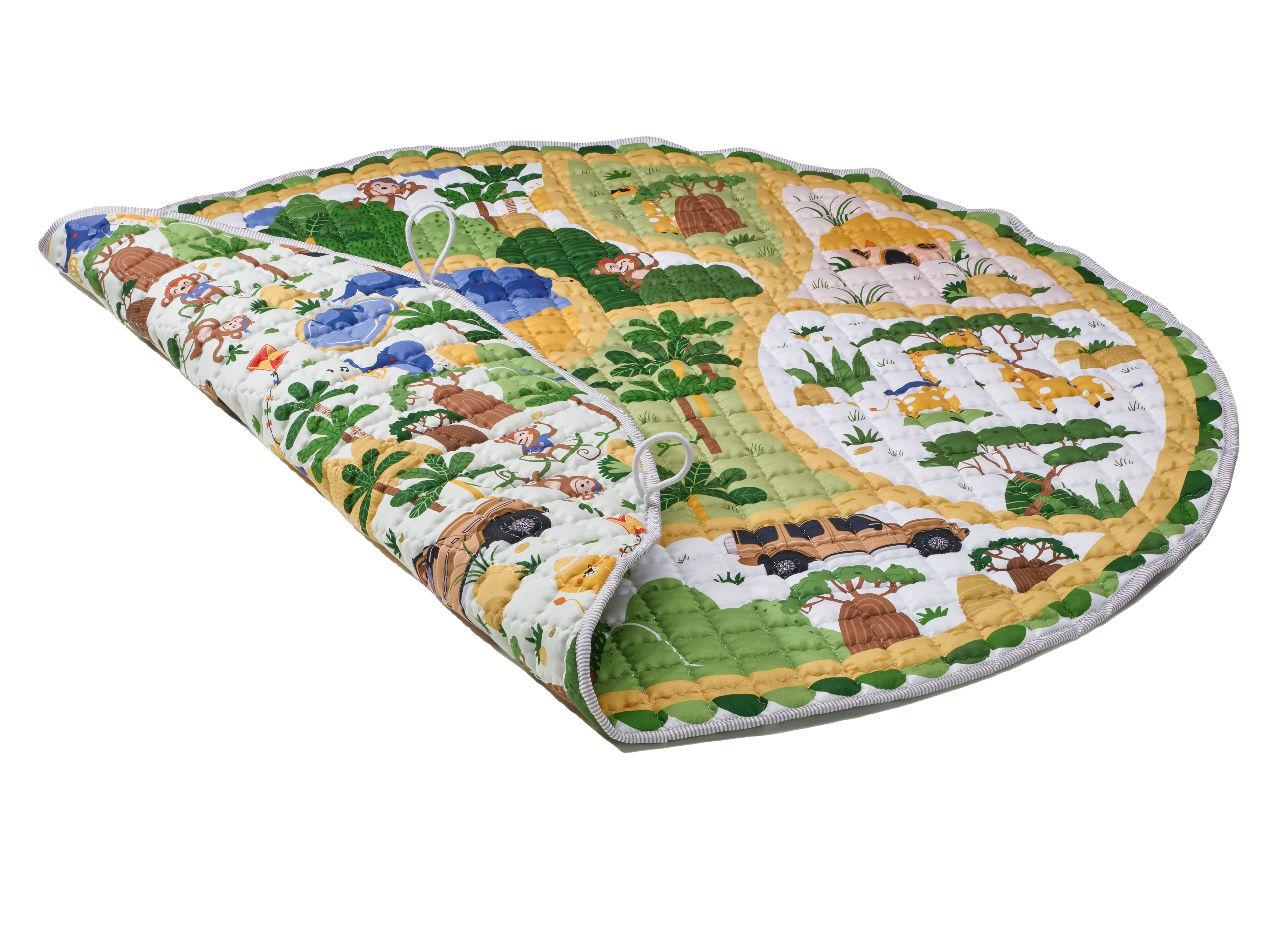 Spieldecke 2in1, Safari - weiß, Polyester, Nici