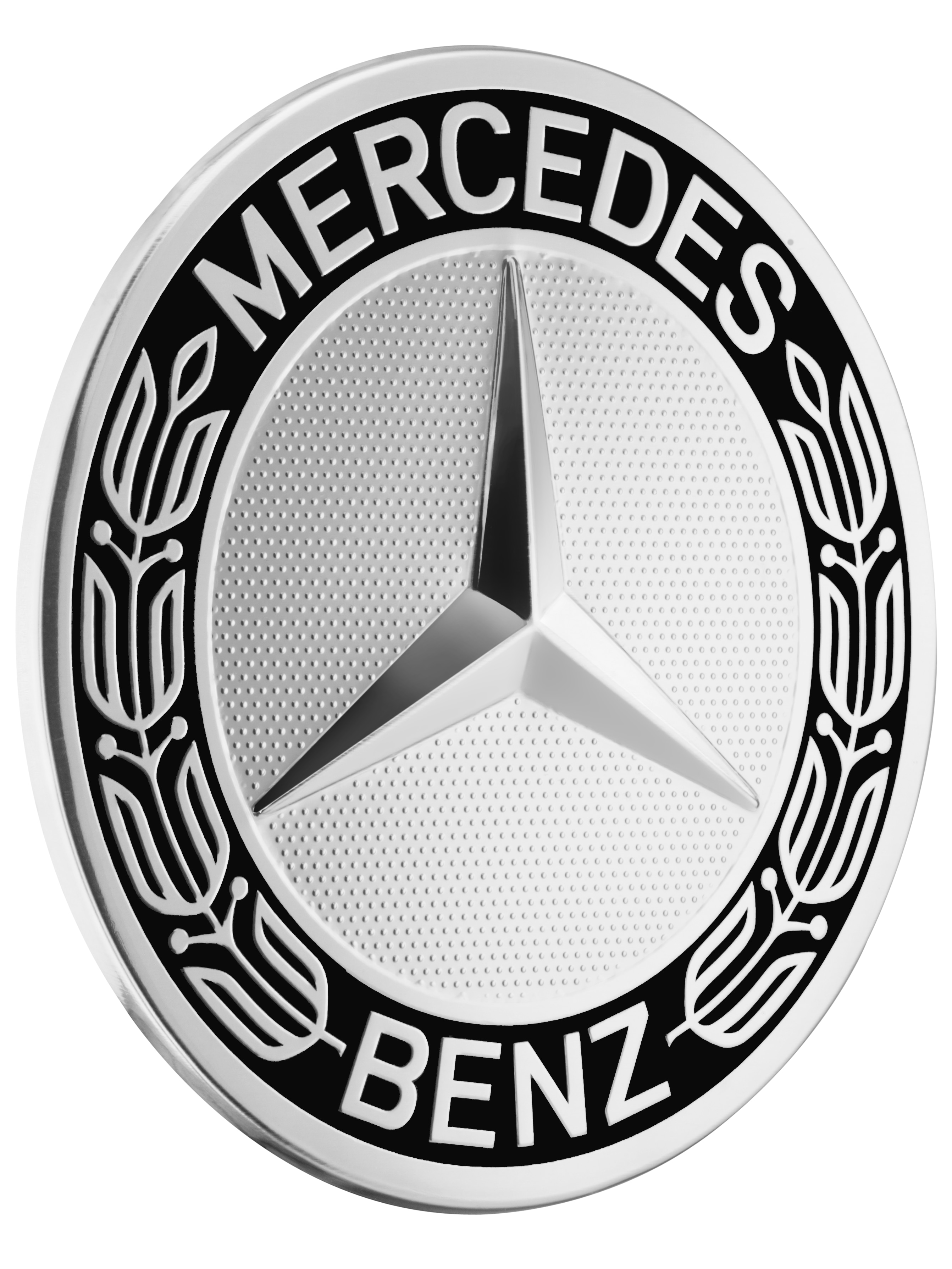Radnabenabdeckung, Stern mit Lorbeerkranz, klassisches Design, für Zentrierloch-Durchmesser 71,8 mm - schwarz