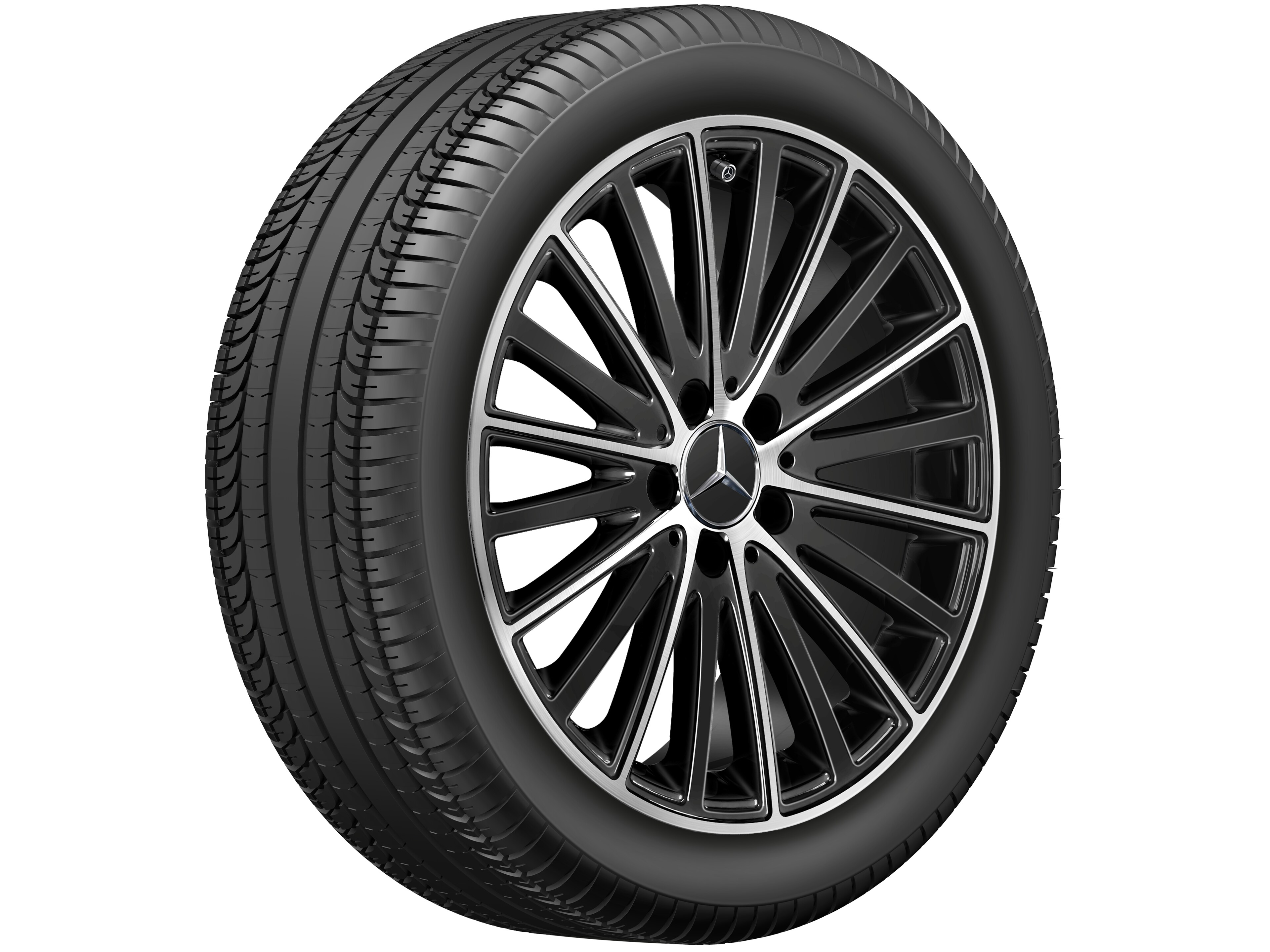 10-Speichen-Rad, mit Zusatzspeichen, 45,7 cm (18 Zoll) - 7,5 J x 18 ET 44, schwarz, glanzgedreht