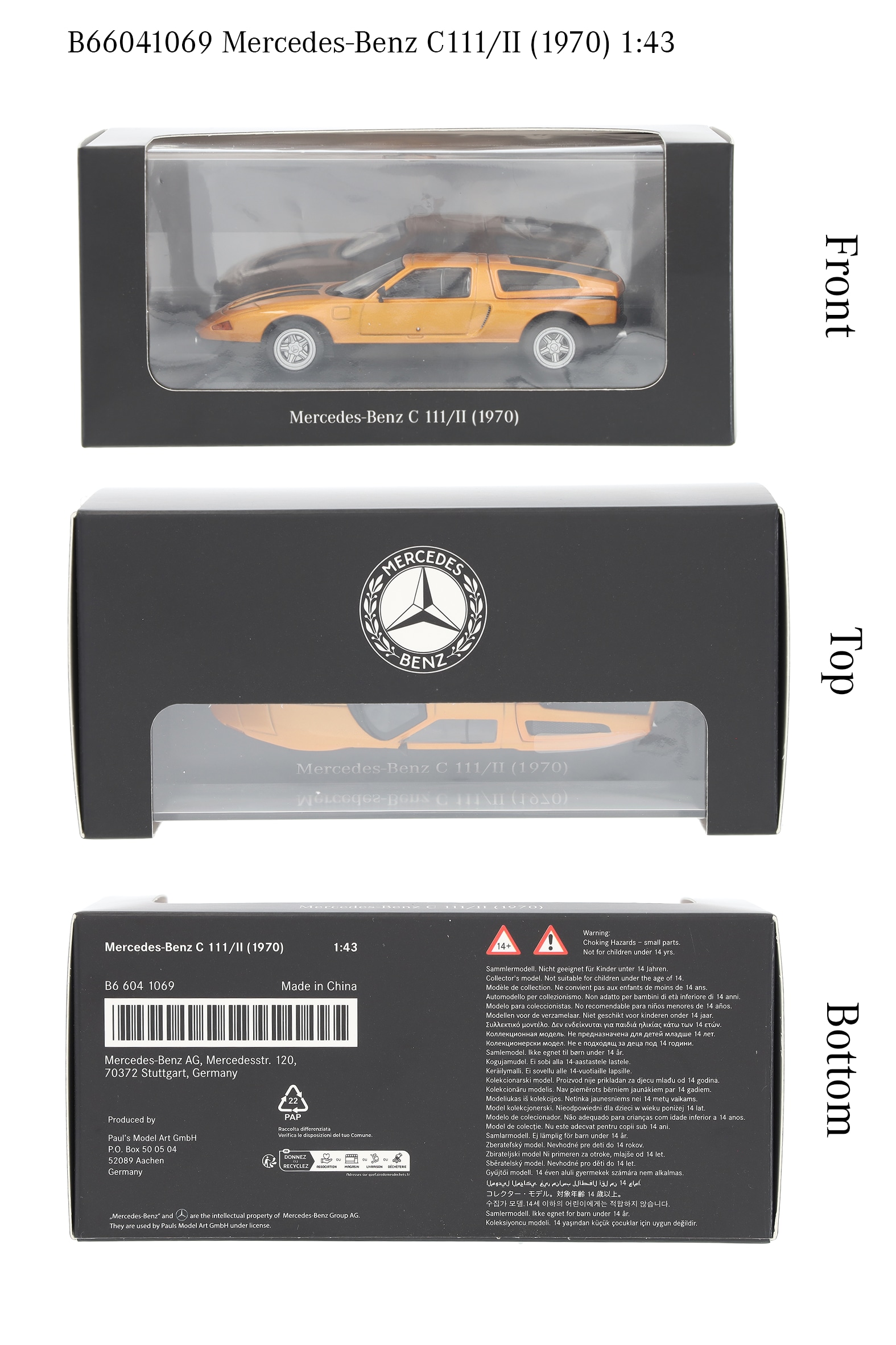 Experimentalfahrzeug C 111 / II (1970) - weißherbst, Minichamps, 1:43 Experimentalfahrzeug C 111 / II (1970) - weißherbst, Minichamps, 1:43