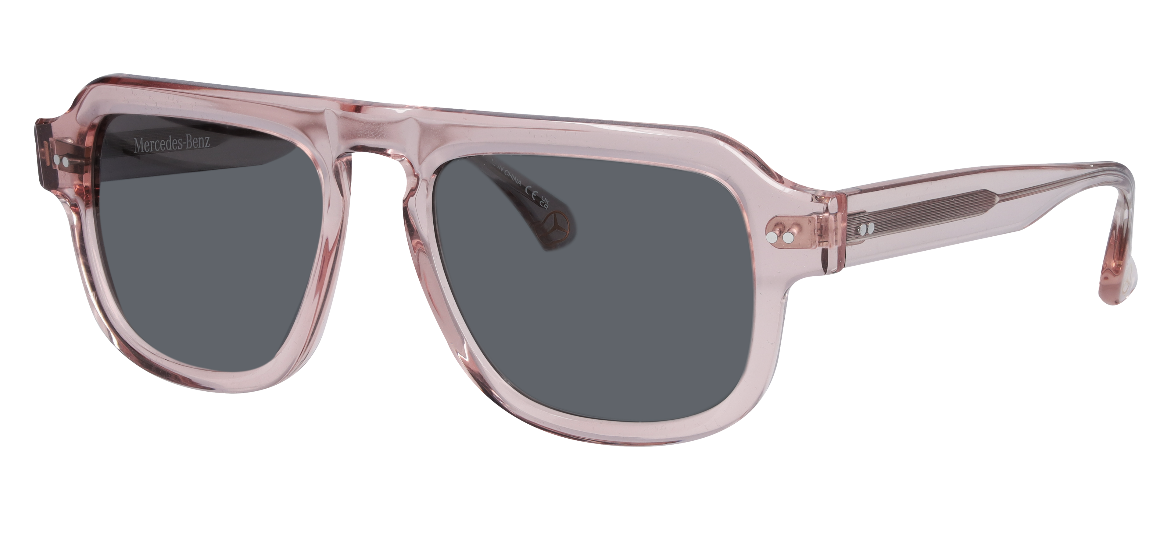 Sonnenbrille, Unisex - roségold / bronzefarben, Acetat, transparent